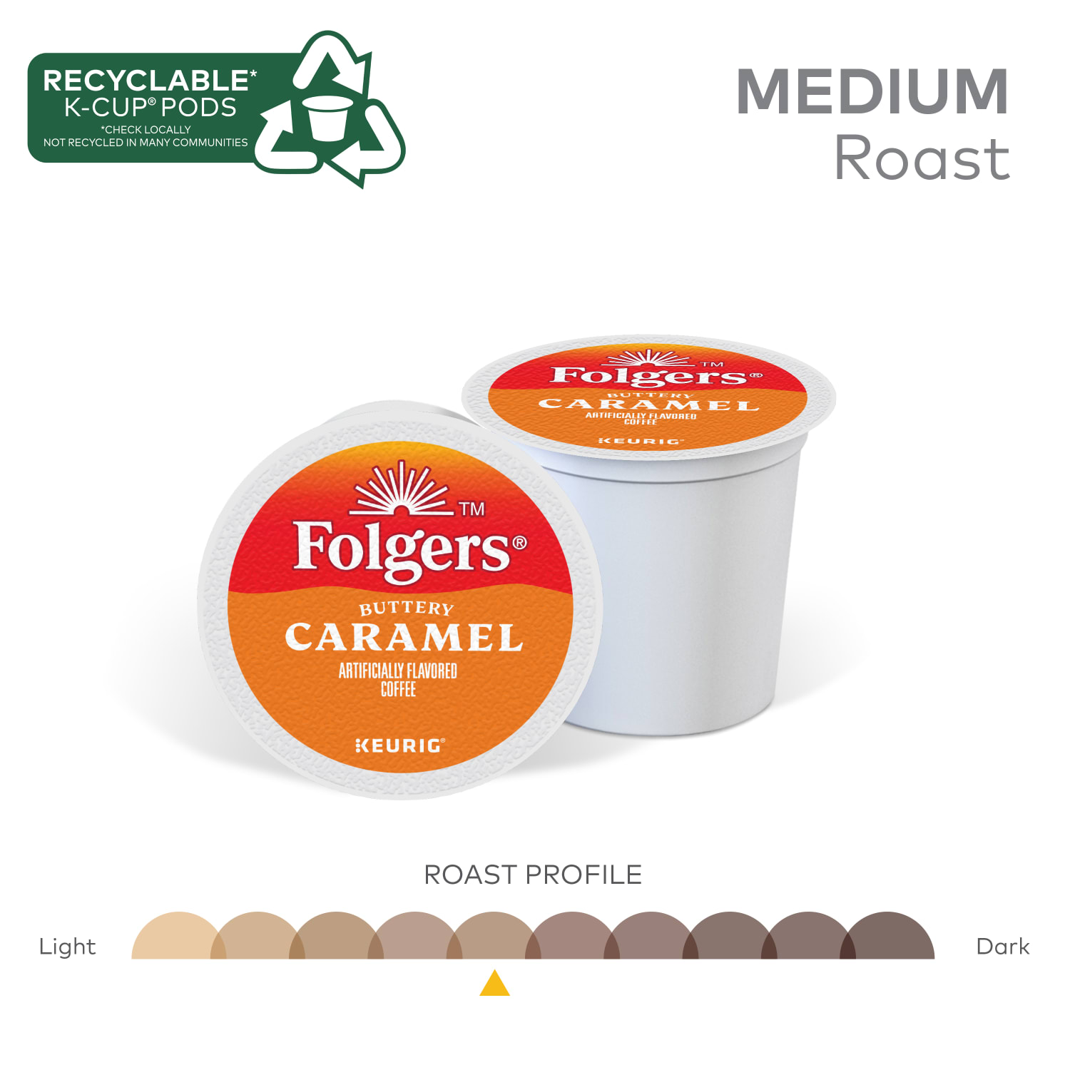 Folgers Keurig Single Serve K-Cup Pods, Buttery Caramel, 24ct - Image 5