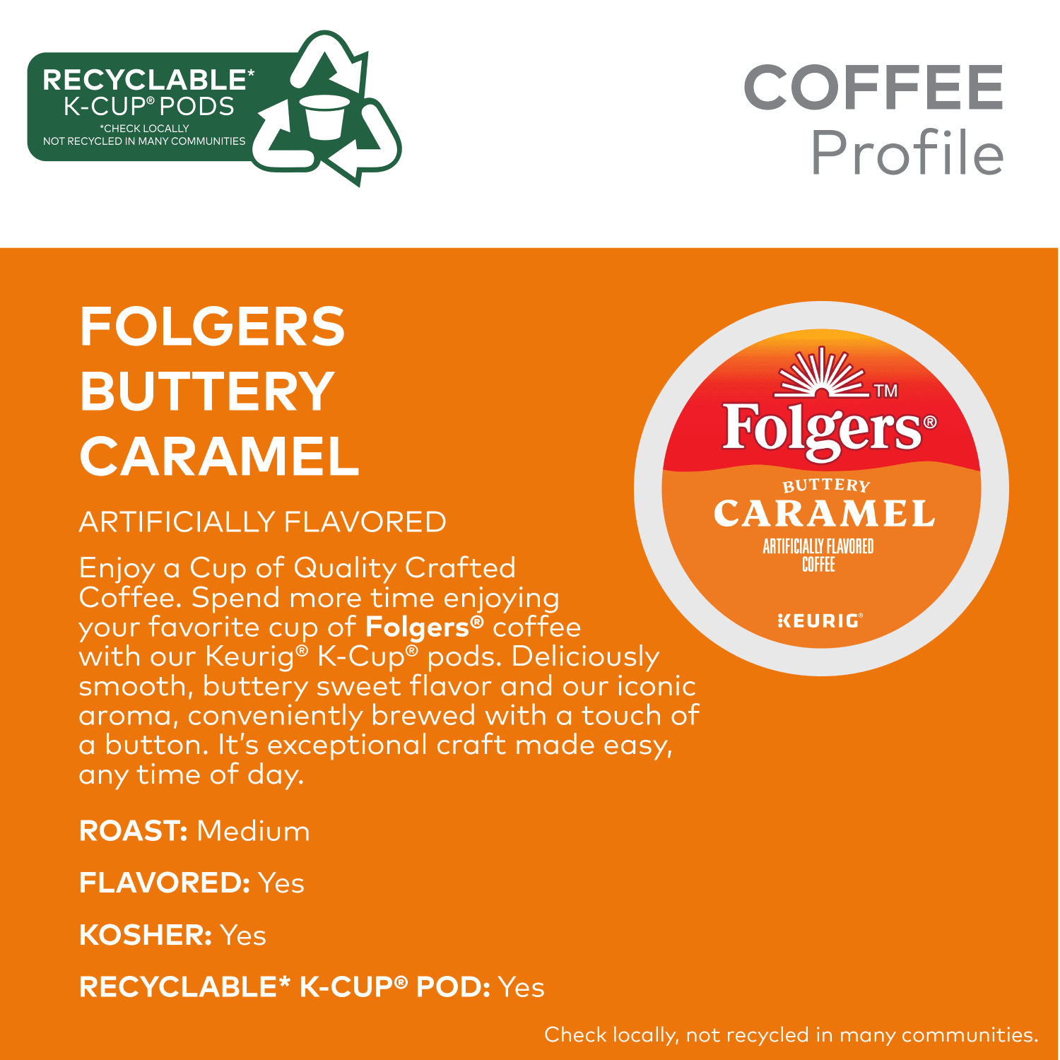 Folgers Keurig Single Serve K-Cup Pods, Buttery Caramel, 24ct - Image 6