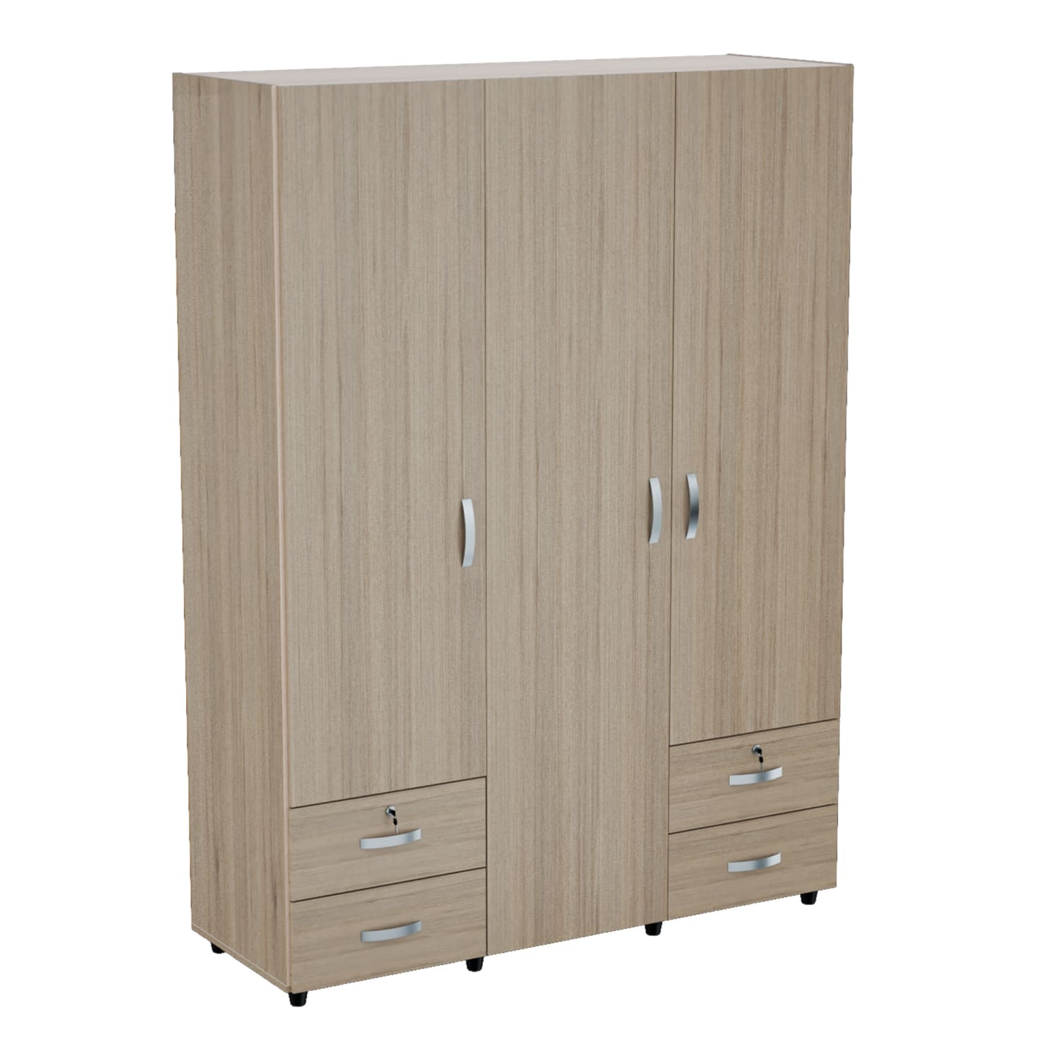Inval 59inW Armoire/Wardrobe, Sand Oak/White - Image 3