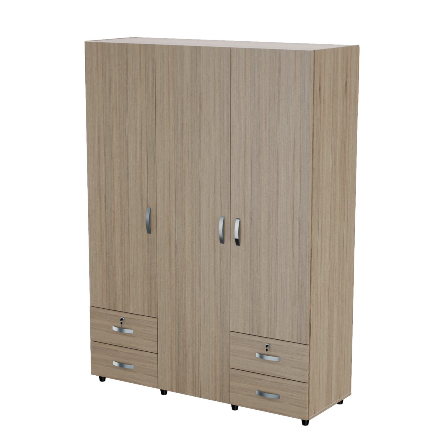 Inval 59inW Armoire/Wardrobe, Sand Oak/White - Image 5