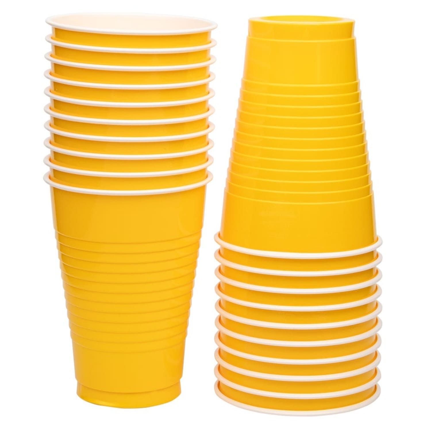 JAM PAPER Plastic Party Cups, 12 oz, Yellow, 20 Glasses/Pack - Image 4