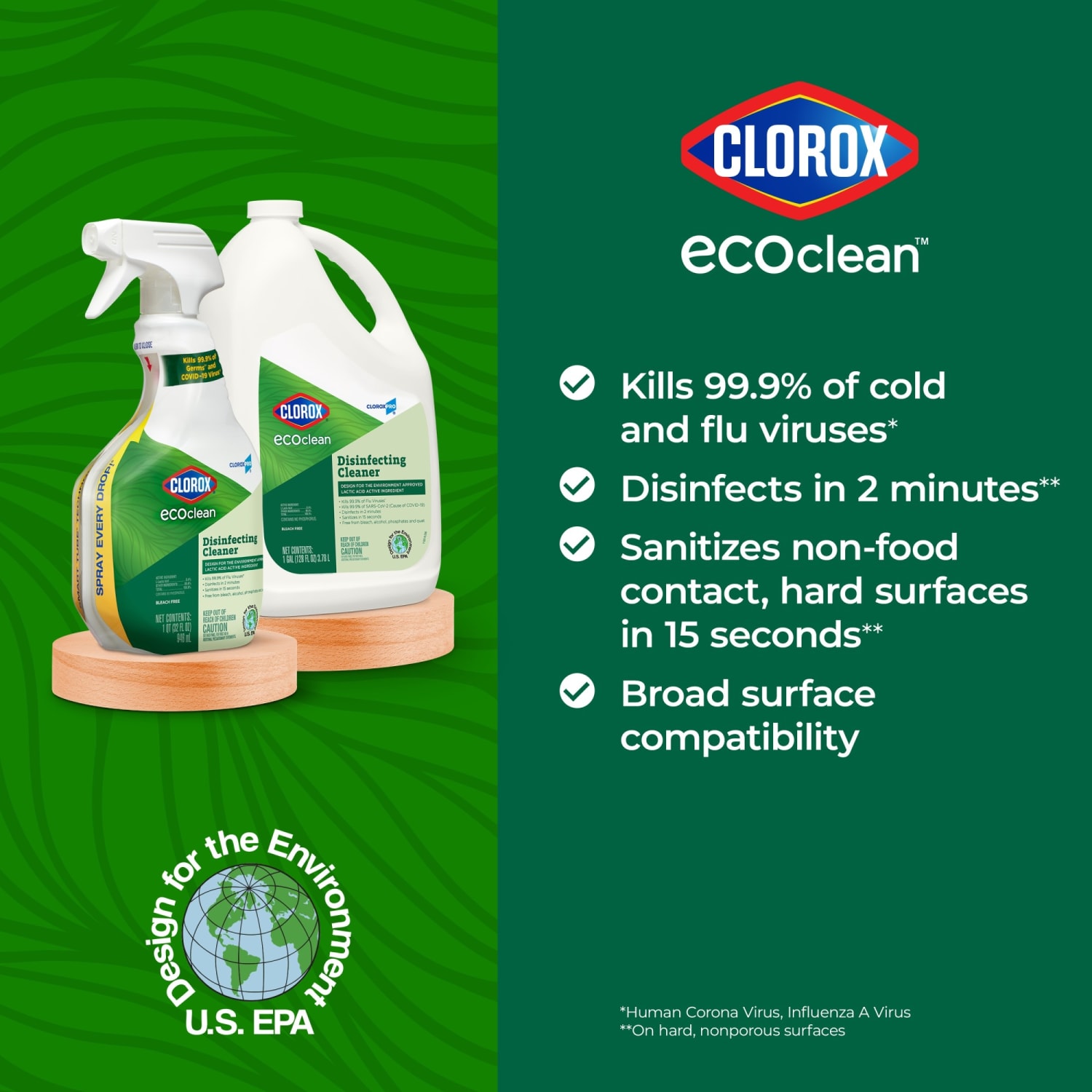 Clorox CloroxPro EcoClean Disinfecting Cleaner Spray Bottles, 32 Oz, Pack Of 9 Bottles - Image 6