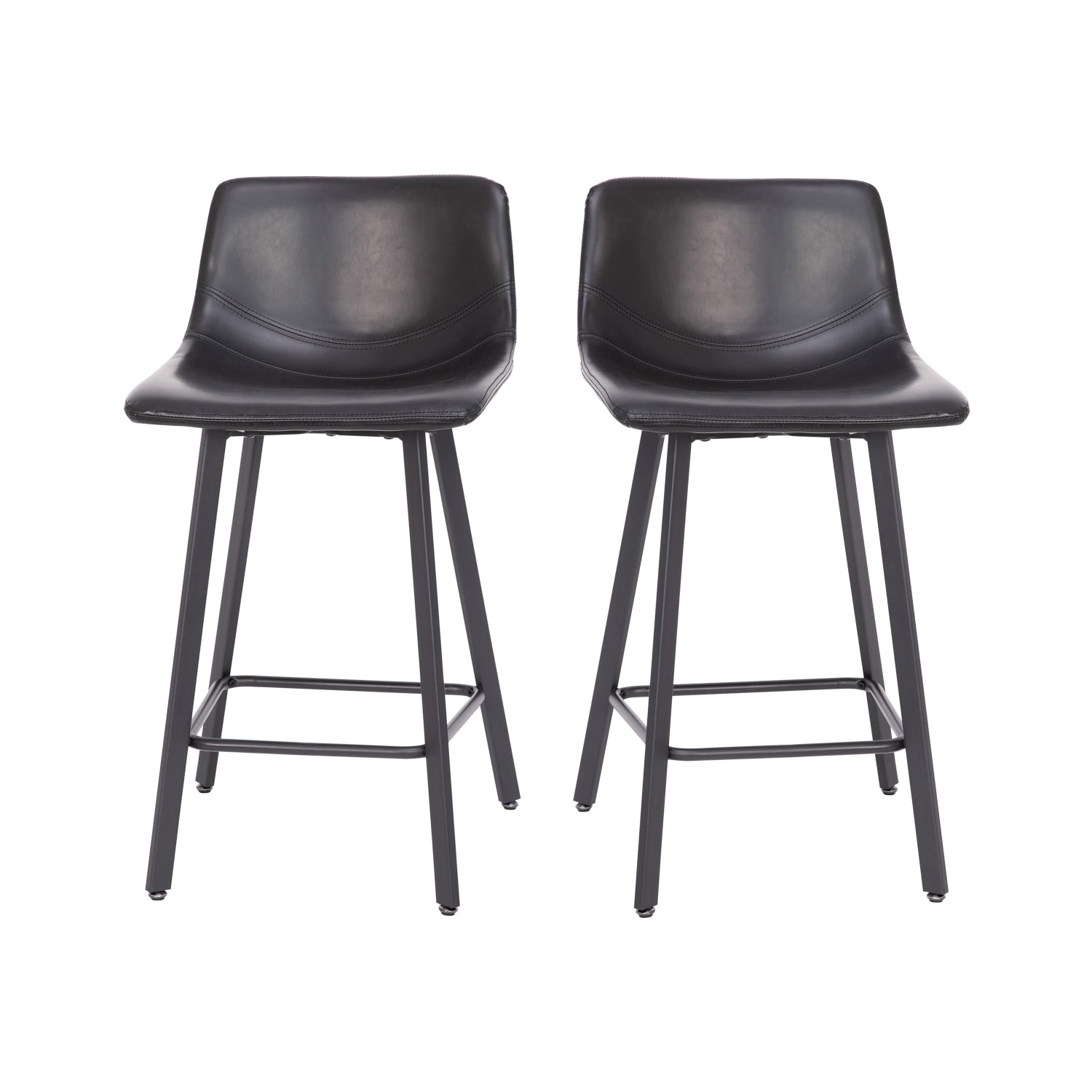 Flash Furniture Caleb Modern Armless Commercial-Grade Counter-Height Stools, Black, Set Of 2 Stools - Image 4