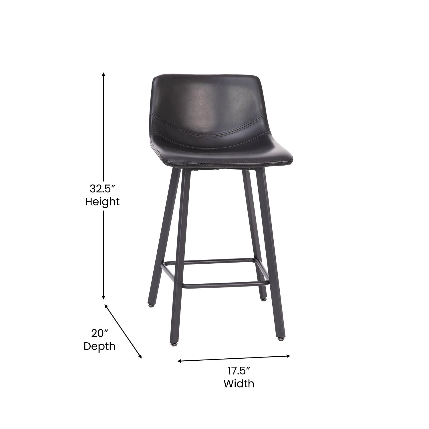 Flash Furniture Caleb Modern Armless Commercial Grade Counter Height Stools Black Set Of 2 Stools PopularChairscom