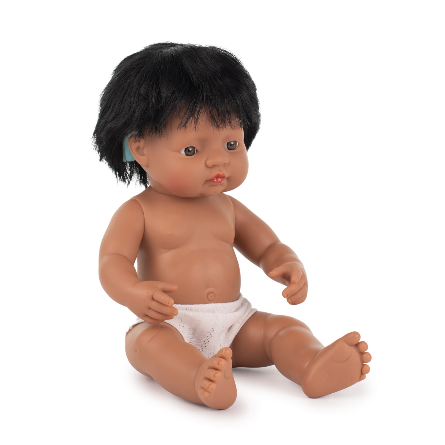 Miniland Educational Baby Doll, 15in, Hispanic Boy With Hearing Aid