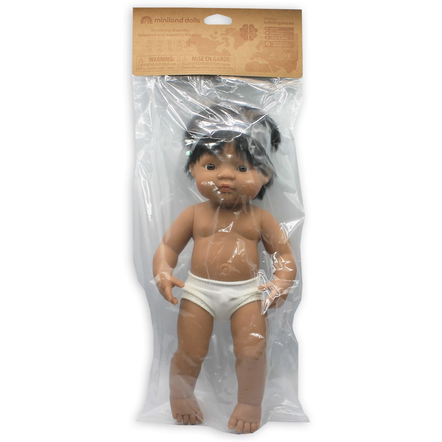 Miniland Educational Baby Doll, 15in, Hispanic Boy With Hearing Aid - Image 3