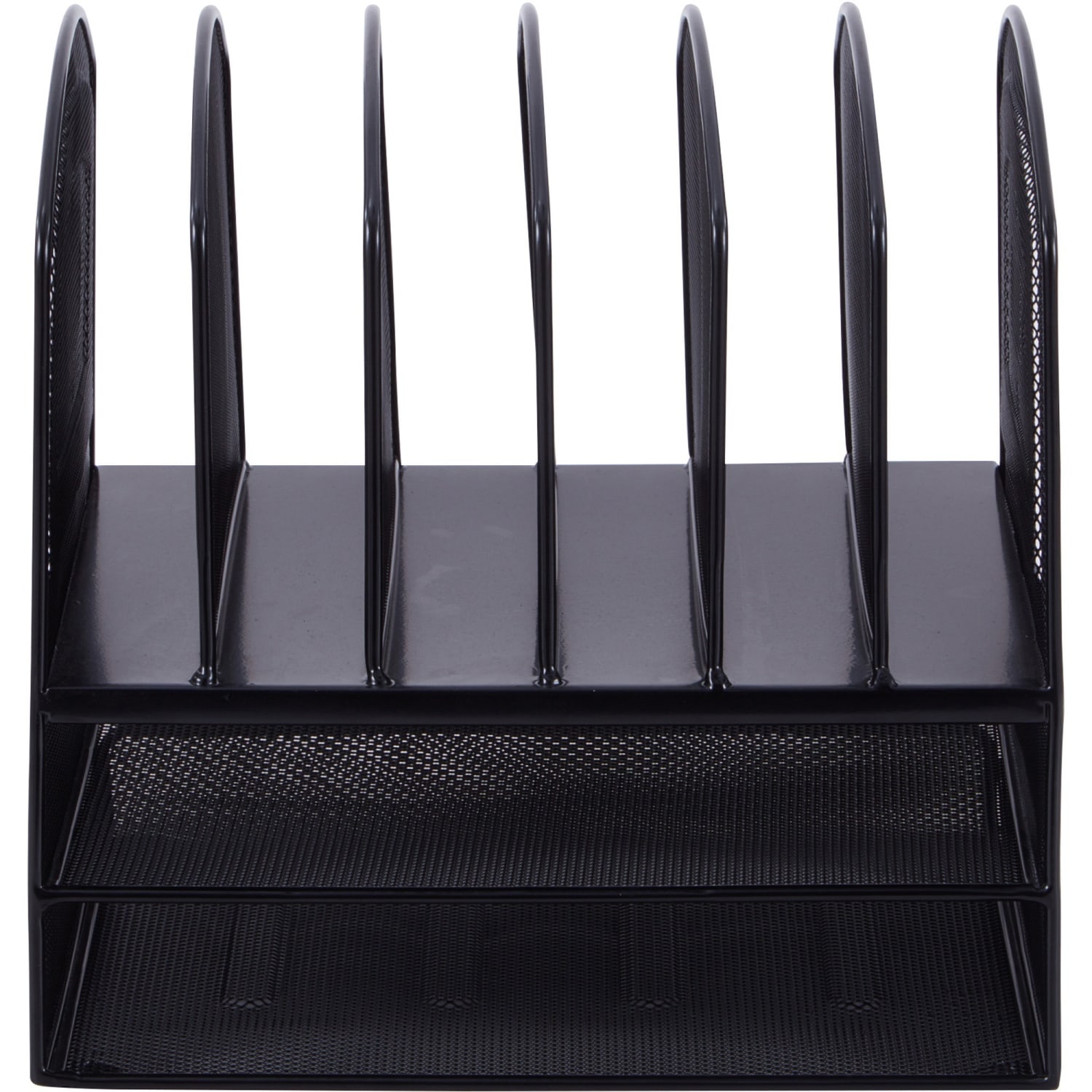 Lorell Steel Horizontal/Vertical Mesh Desk Organizer, Black - Image 3