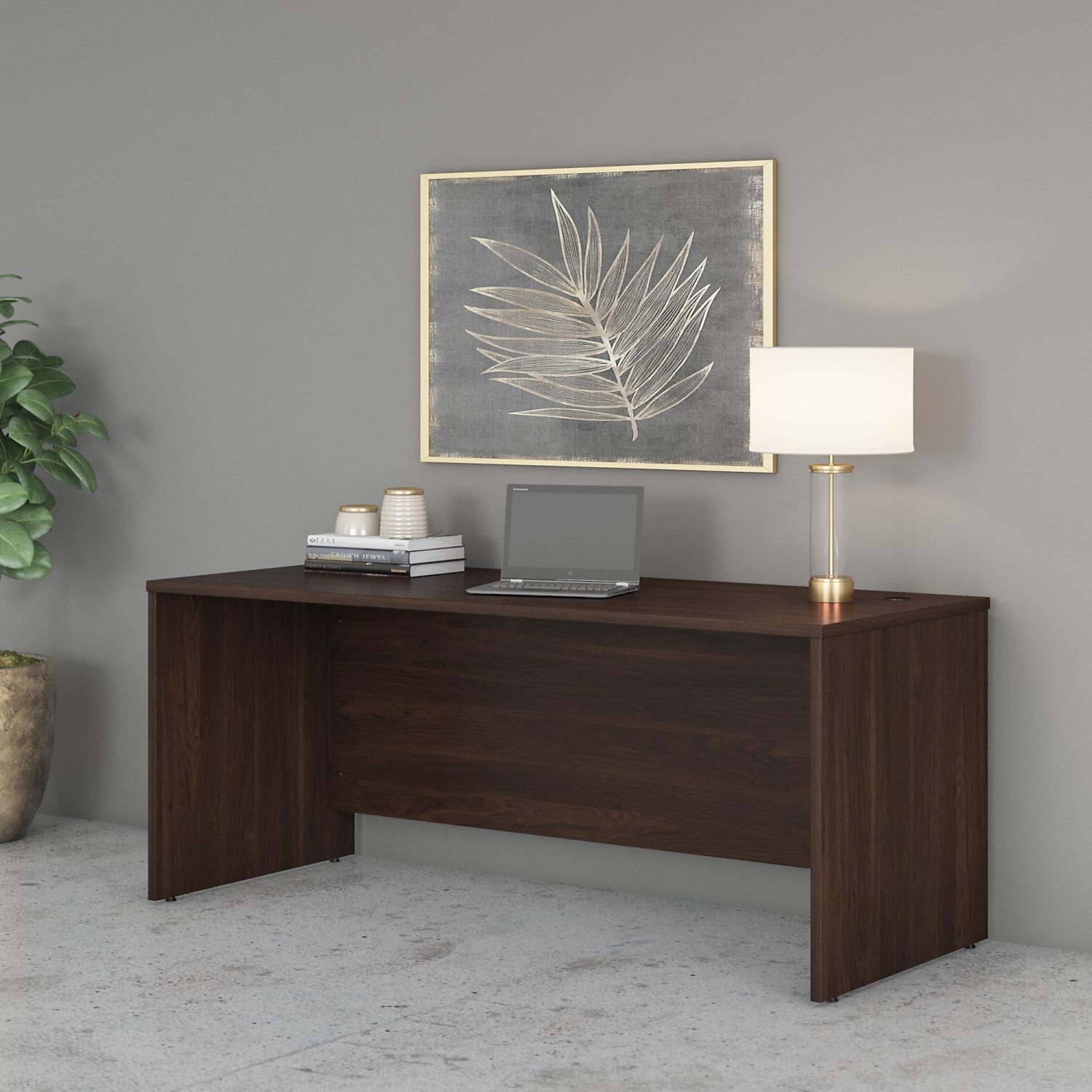 Bush Business Furniture Studio C Office 72inW Computer Desk, Black Walnut, Standard Delivery - Image 3