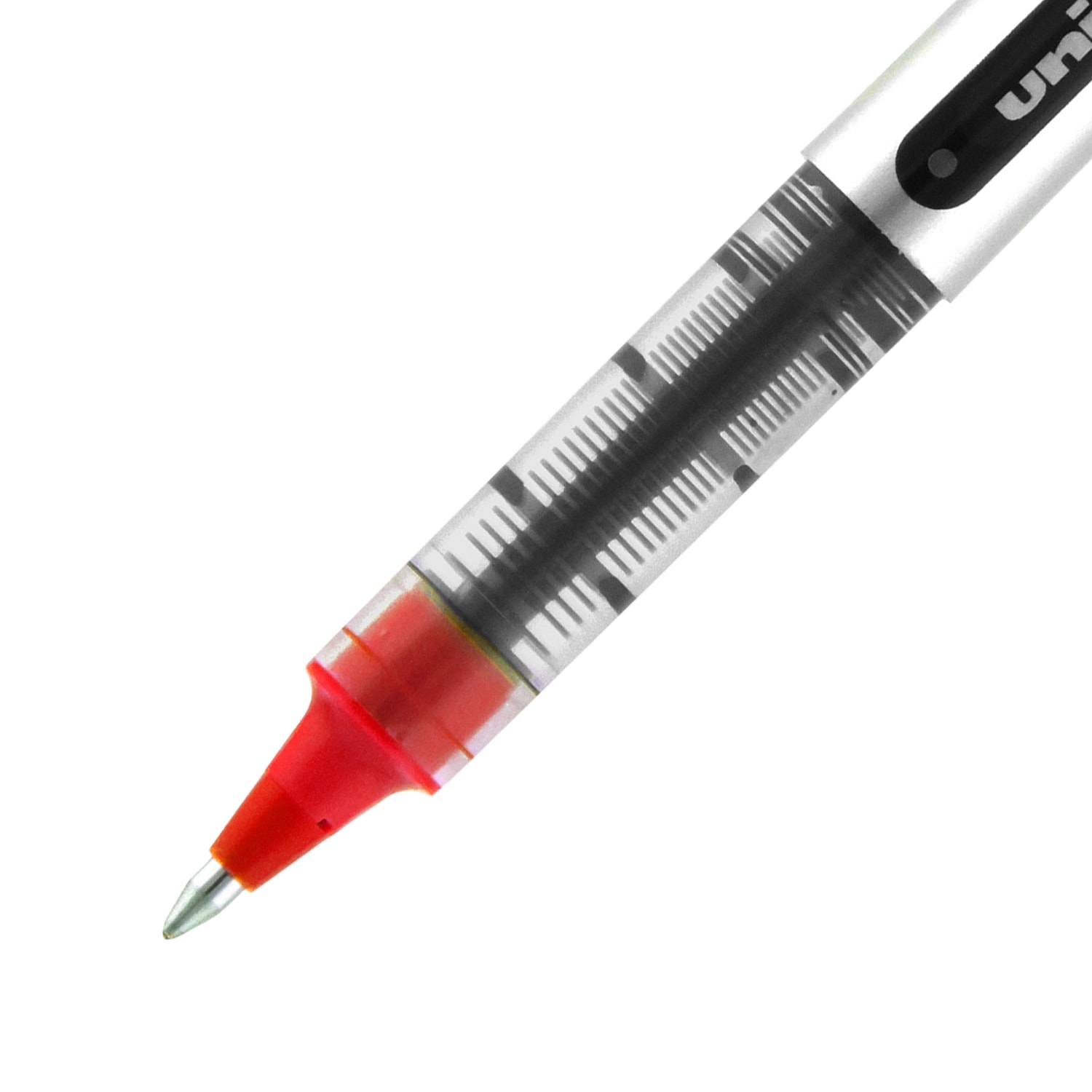 uni-ball Vision Liquid Ink Rollerball Pen, Fine Point, 0.7 mm, Gray Barrel, Red Ink - Image 5