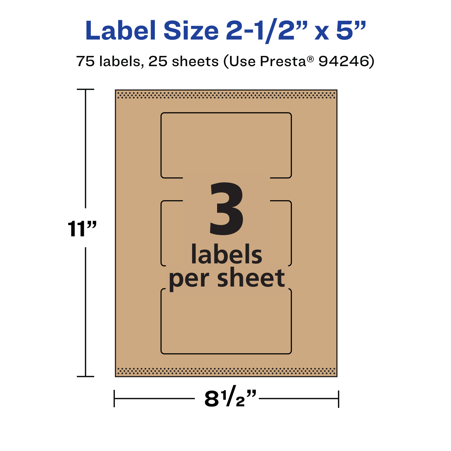 Avery Kraft Permanent Labels With Sure Feed, 94246-KMP25, Rectangle, 2-1/2in x 5in, Brown, Pack Of 75 - Image 6