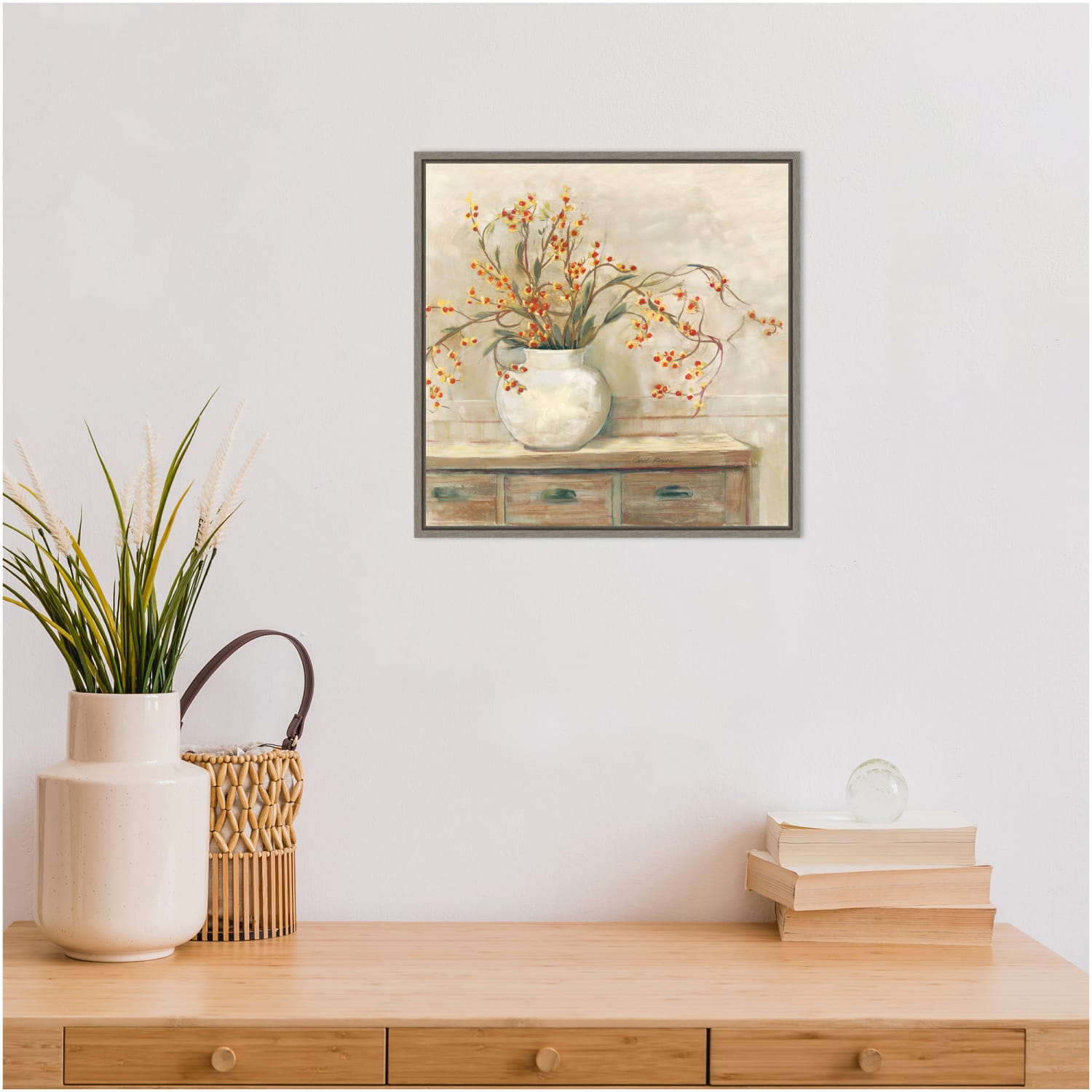 Amanti Art Bittersweet Bouquet by Carol Rowan Framed Canvas Wall Art Print, 16inH x 16inW, Graywash - Image 3