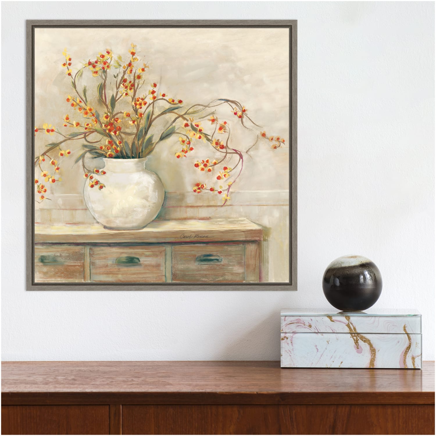 Amanti Art Bittersweet Bouquet by Carol Rowan Framed Canvas Wall Art Print, 16inH x 16inW, Graywash - Image 4