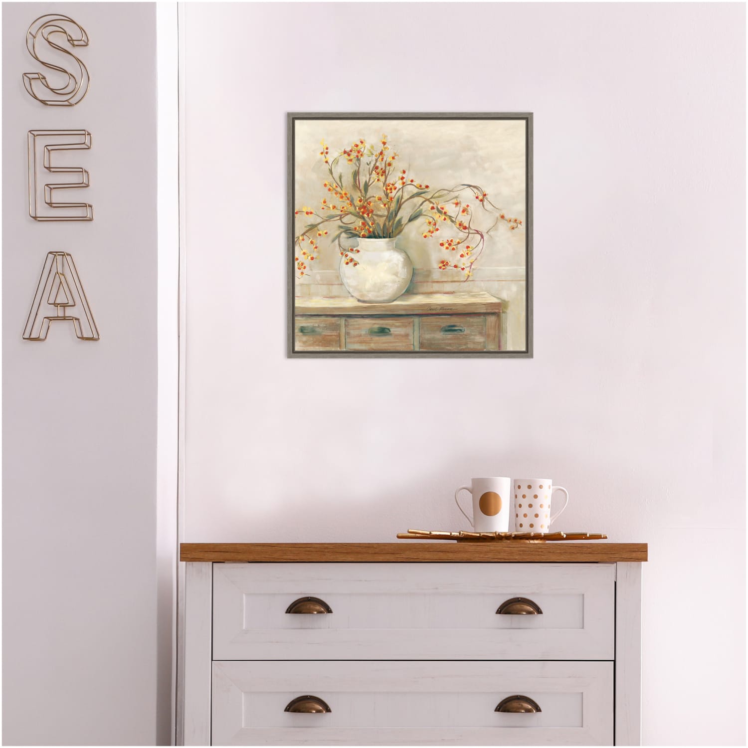 Amanti Art Bittersweet Bouquet by Carol Rowan Framed Canvas Wall Art Print, 16inH x 16inW, Graywash - Image 5