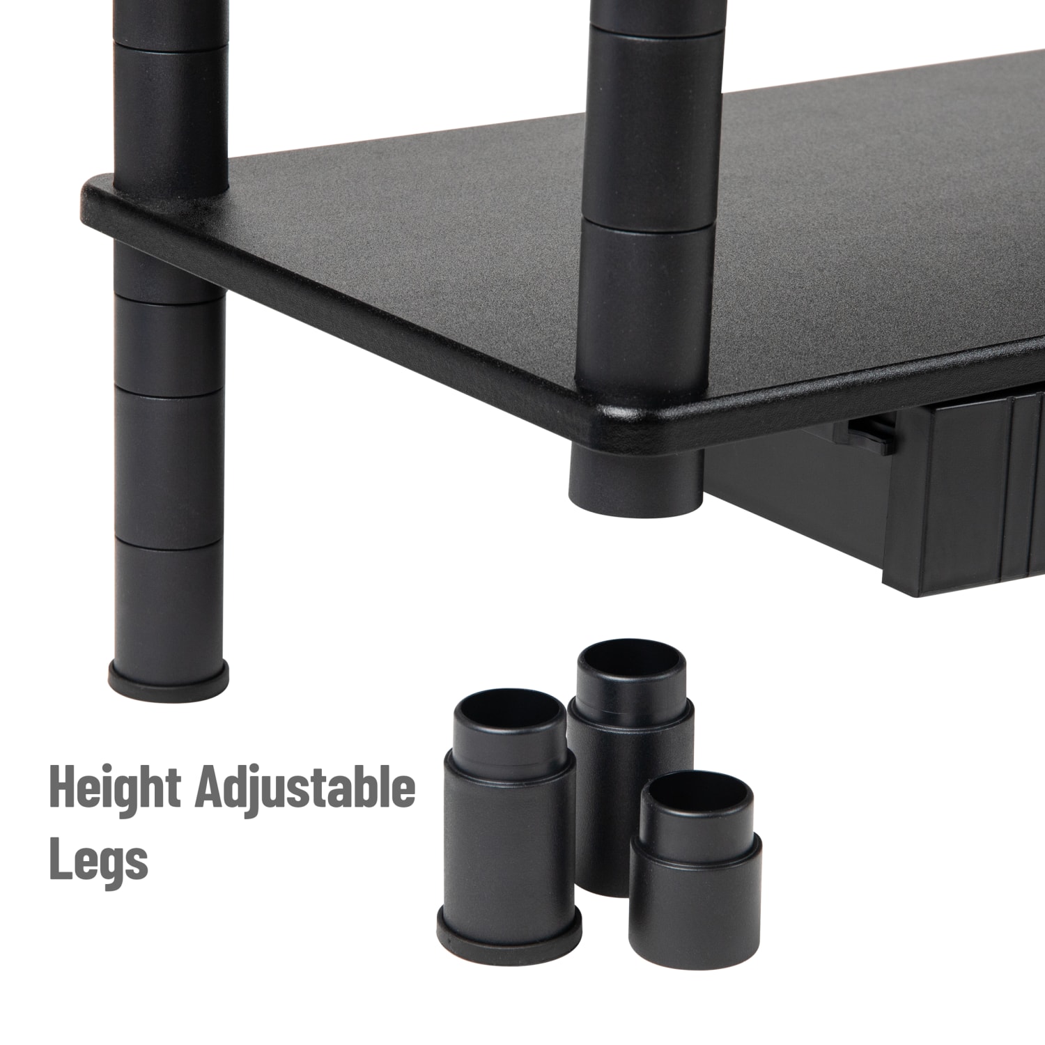 Mind Reader Extended 2-Tier Dual Monitor Stand, 12-1/2inH x 11inW x 38-1/2inD, Black - Image 5