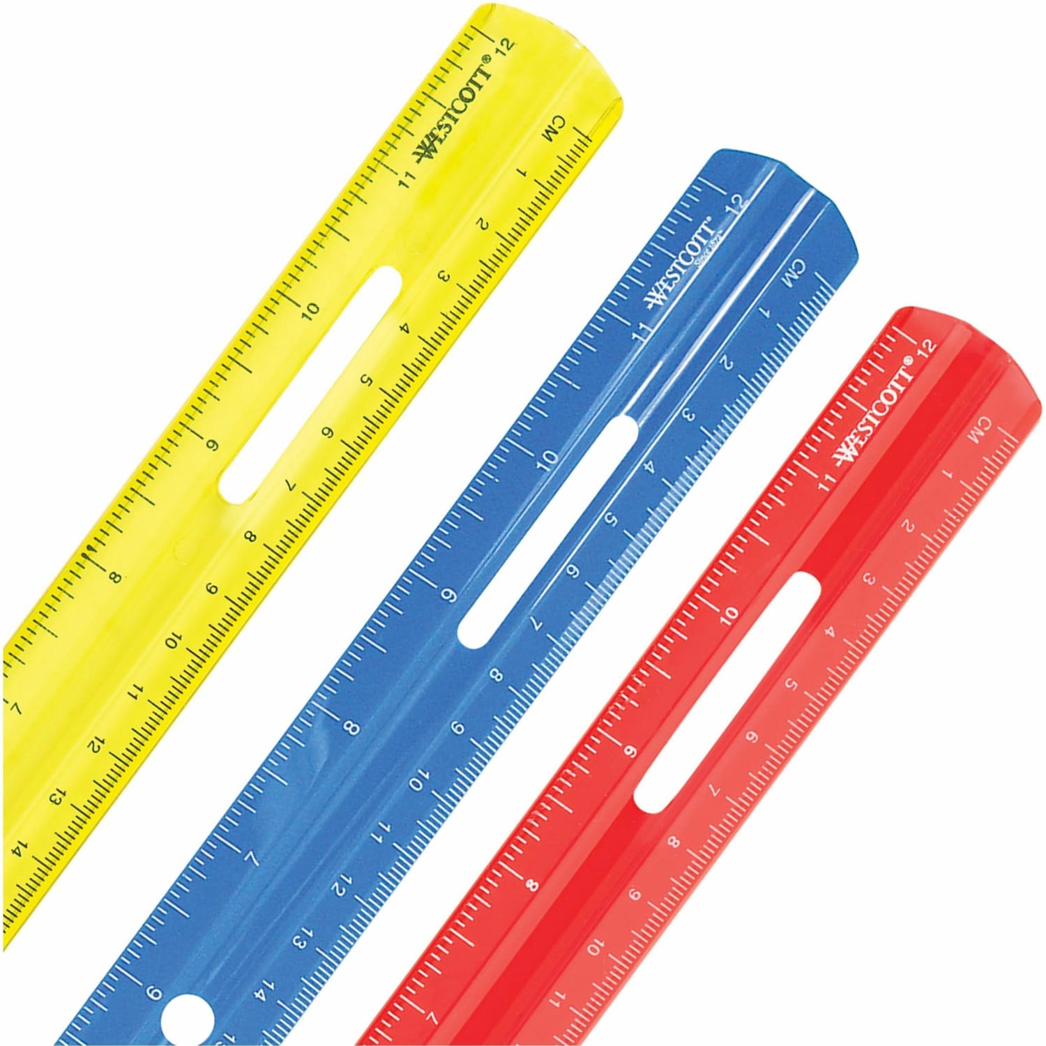 Westcott 12in Plastic Ruler - 12in Length - 1/16 Graduations - Imperial, Metric Measuring System - Plastic - 1 Each - Assorted - Image 5