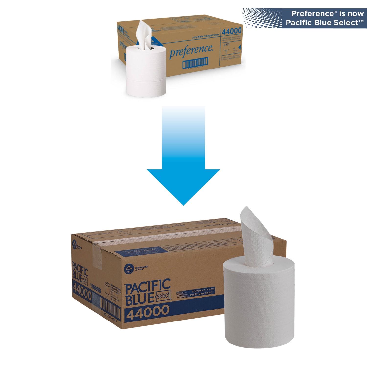 Pacific Blue Select by GP PRO 2-Ply Center-Pull Paper Towels, 520 Sheets Per Roll, Pack Of 6 Rolls - Image 3