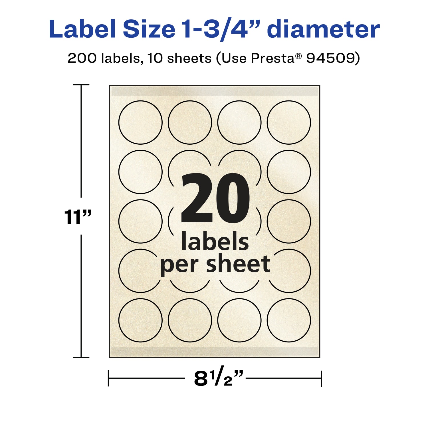 Avery Pearlized Permanent Labels With Sure Feed, 94509-PIP10, Round, 1-3/4in Diameter, Ivory, Pack Of 200 Labels - Image 6