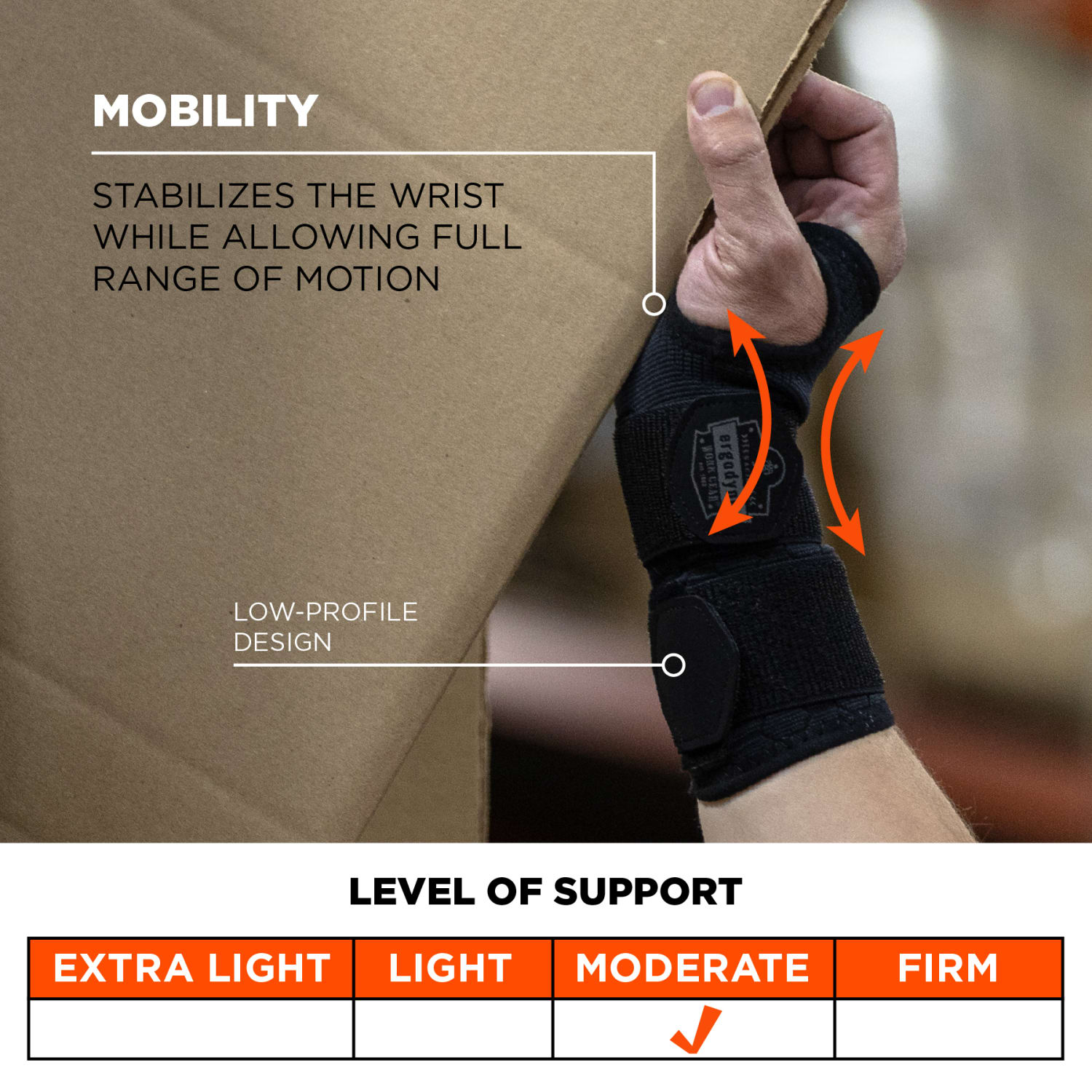 Ergodyne ProFlex 685 Wrist Support Sleeve, Double Strap, XL, Black - Image 5