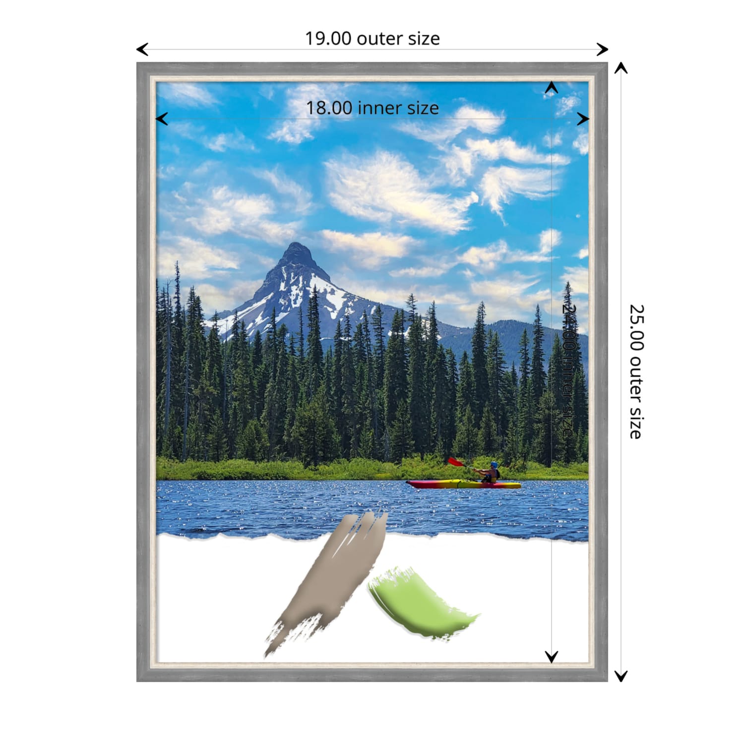 Amanti Art Theo Narrow Wood Picture Frame, 19in x 25in, Opening Size 18in x 24in, Gray - Image 5