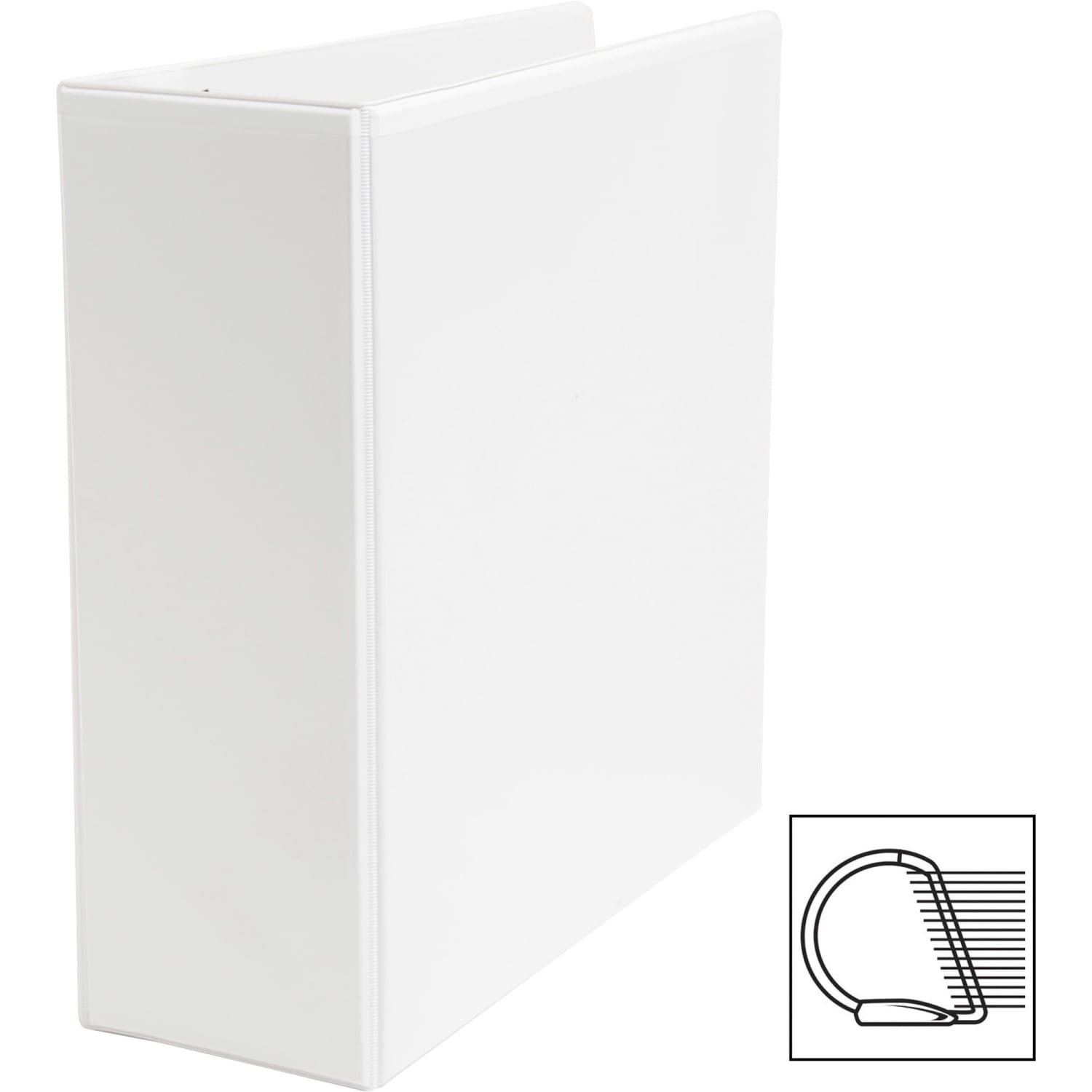 Business Source Basic D-Ring White View Binders - 4in Binder Capacity - D-Ring Fastener(s) - Polypropylene - White - 1.75 lb - 1 / Each - Image 3