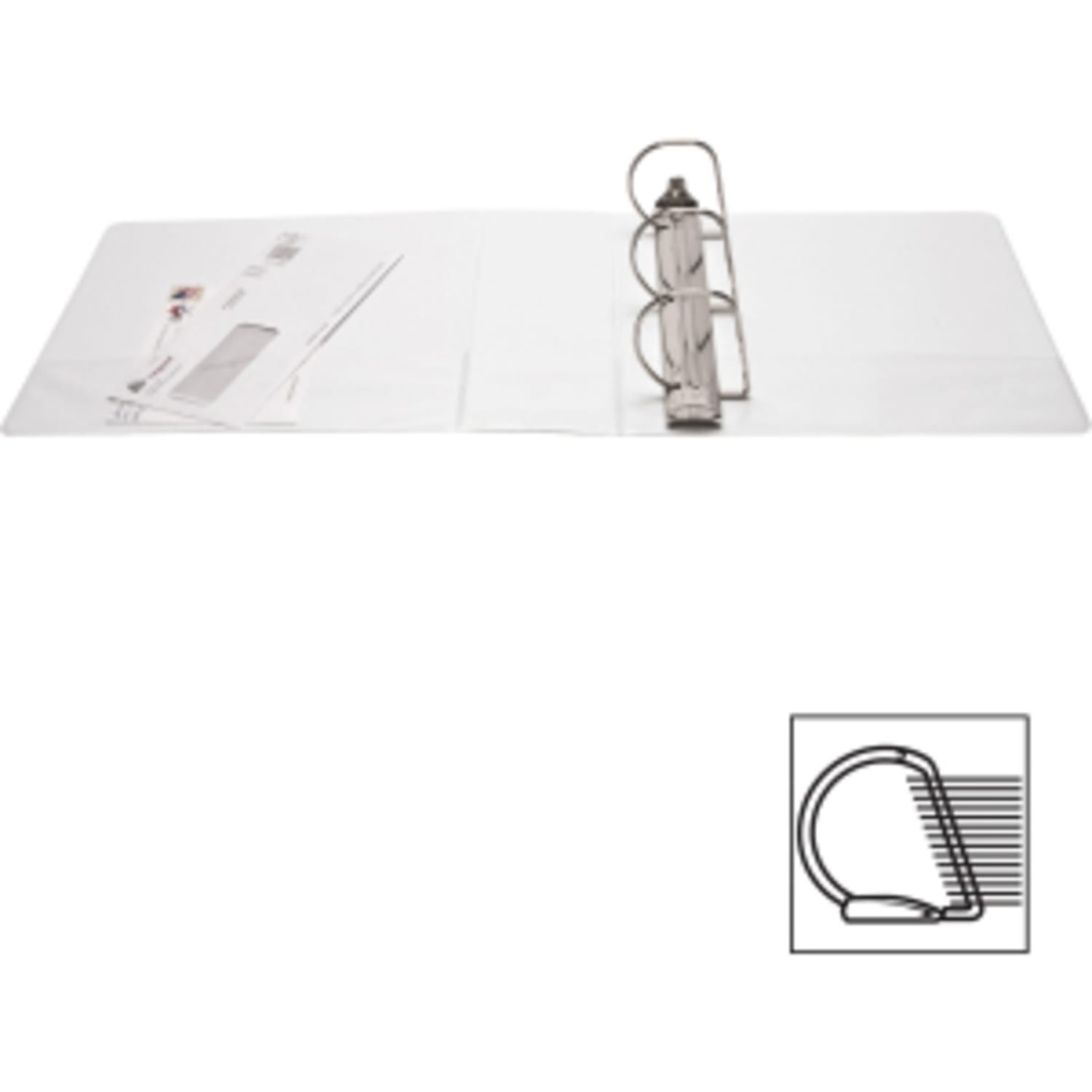 Business Source Basic D-Ring White View Binders - 4in Binder Capacity - D-Ring Fastener(s) - Polypropylene - White - 1.75 lb - 1 / Each - Image 4