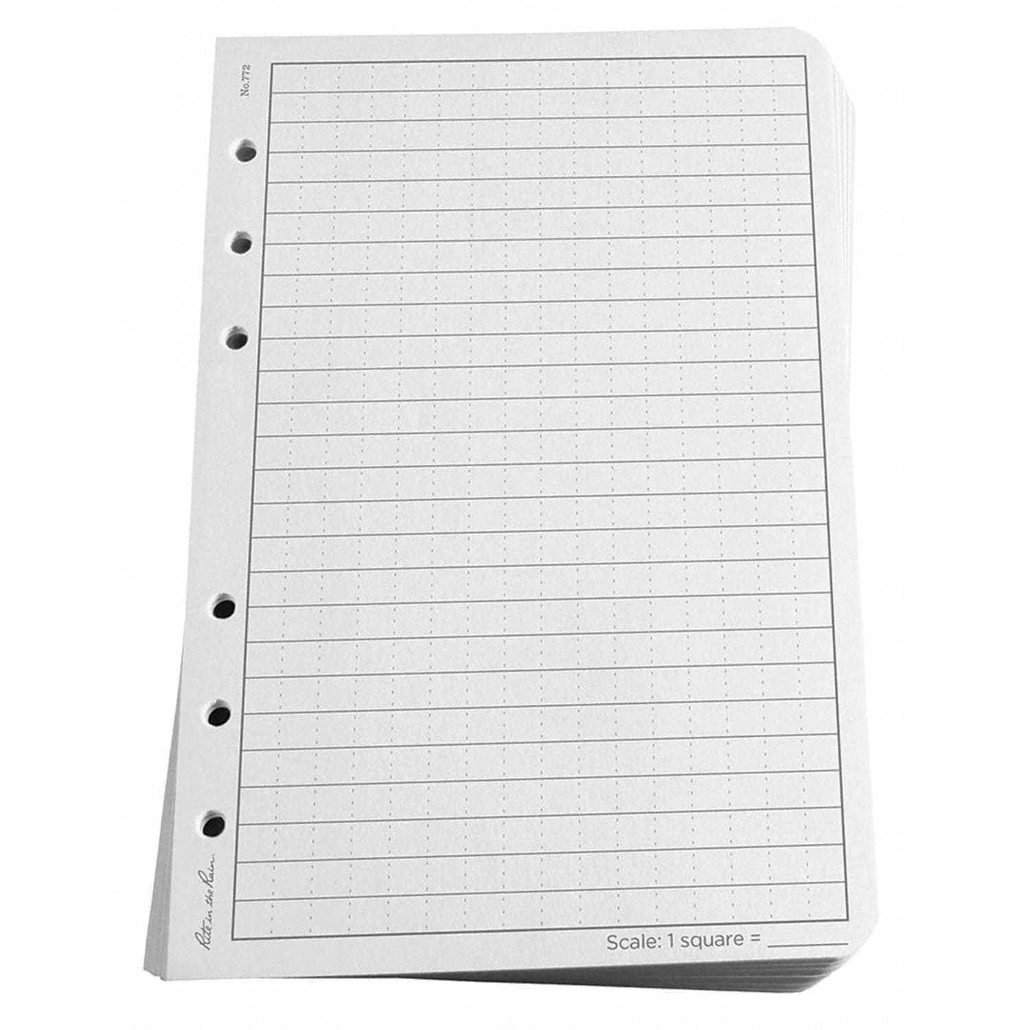 Rite in the Rain All-Weather Loose-Leaf Copy Paper, 5 Reams, White/Gray, 4 5/8in x 7in, 500 Sheets Per Case, 0.54 Lb, 85 Brightness