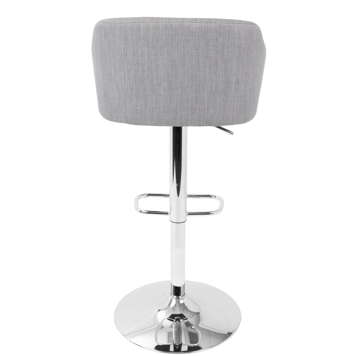 LumiSource Daniella Bar Stool Light Gray SeatChrome Frame PopularChairscom