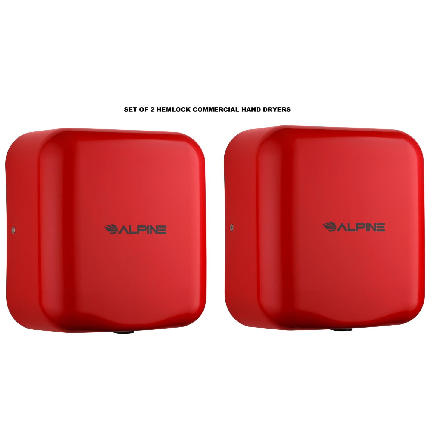 Alpine Industries Hemlock Commercial Automatic High-Speed Electric Hand Dryers, Red, Pack Of 2 Dryers - Image 5