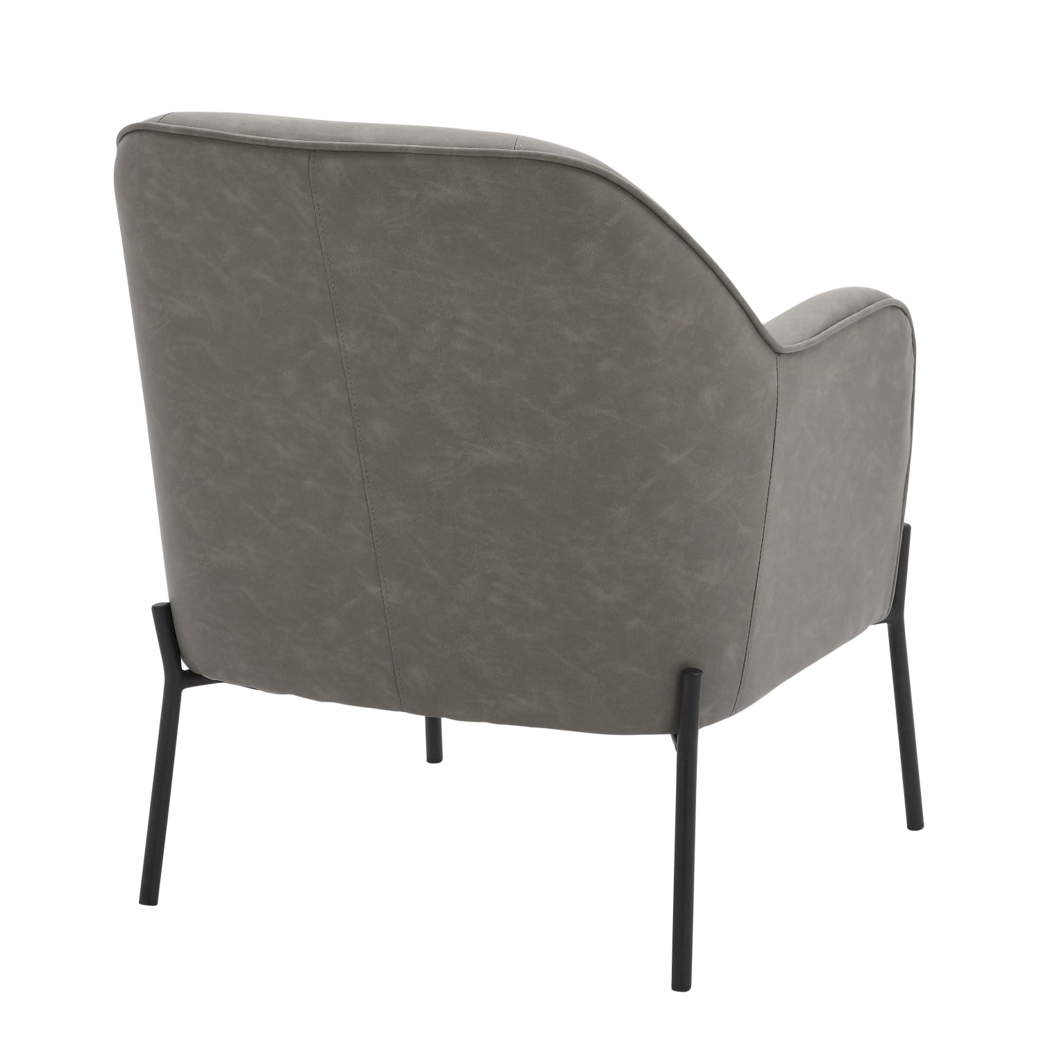 LumiSource Daniella Faux Leather Accent Chair, Gray/Black - Image 4