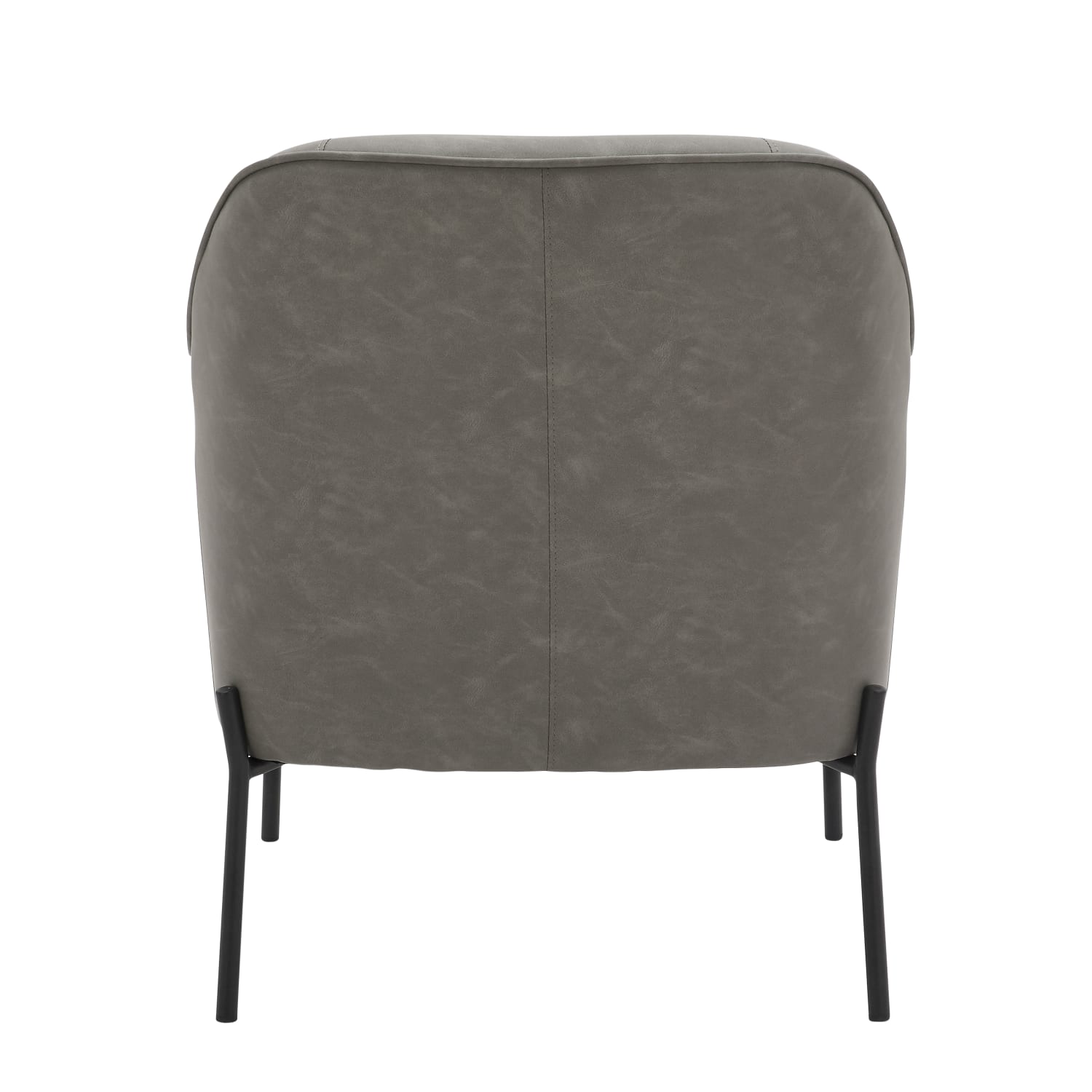 LumiSource Daniella Faux Leather Accent Chair, Gray/Black - Image 5