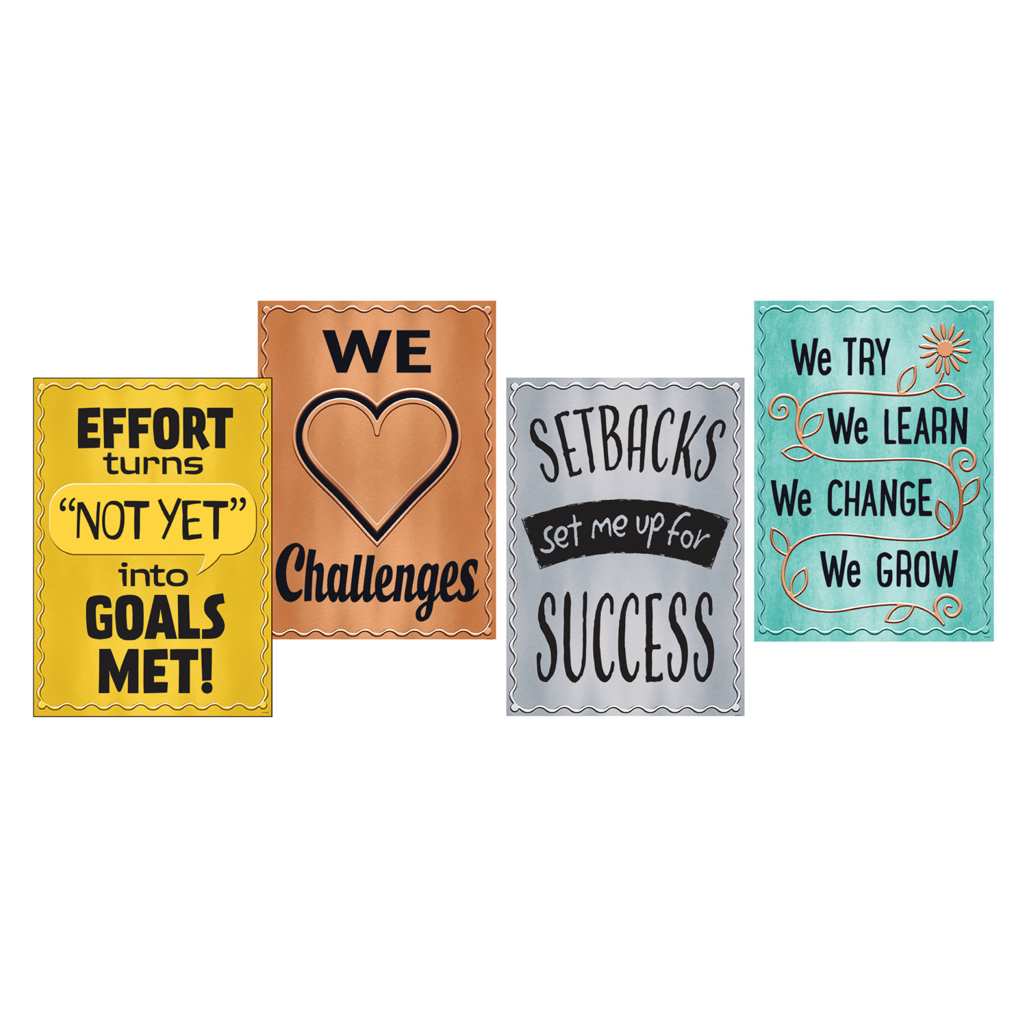 Trend ARGUS Posters, 13-5/16in x 19in, Metal Motivators, Pack Of 4 Posters - Image 4