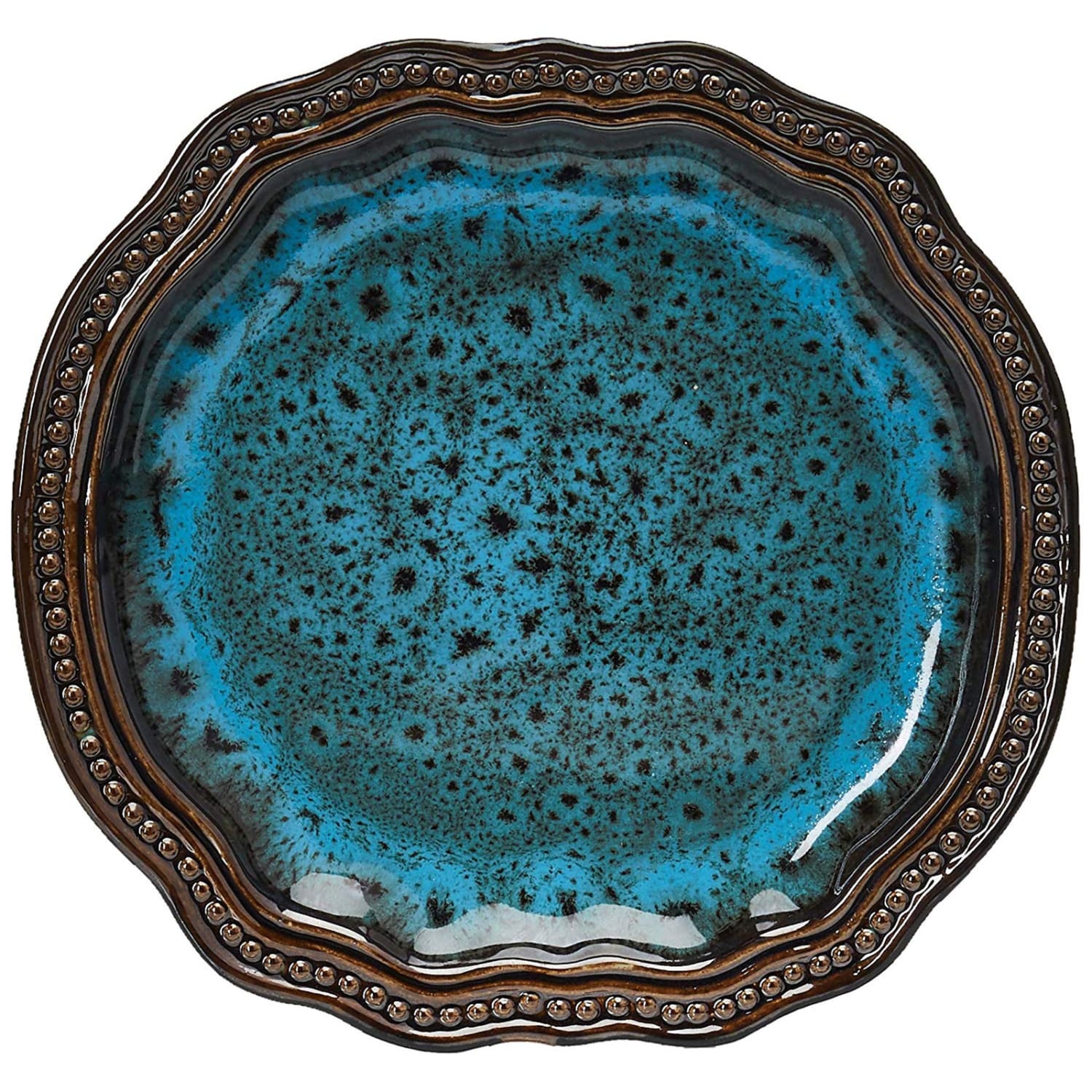 Elama 16-Piece Stoneware Dinnerware Set, Mystic Waves - Image 6