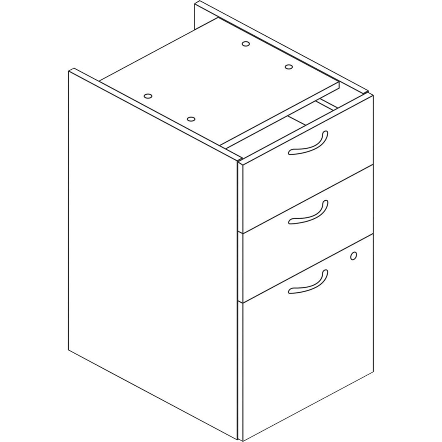 HON 15in Vertical 3-Drawer File Cabinet Support Pedestal, Worksurface, Mahogany - Image 5
