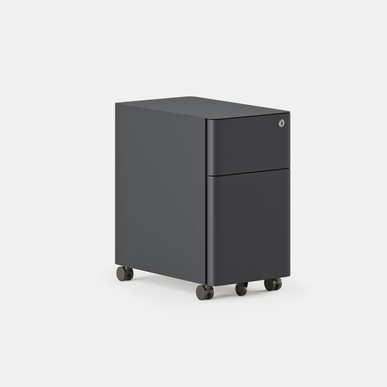 Branch Furniture Small 20inD Vertical 2-Drawer Mobile Filing Cabinet, Charcoal - Image 3