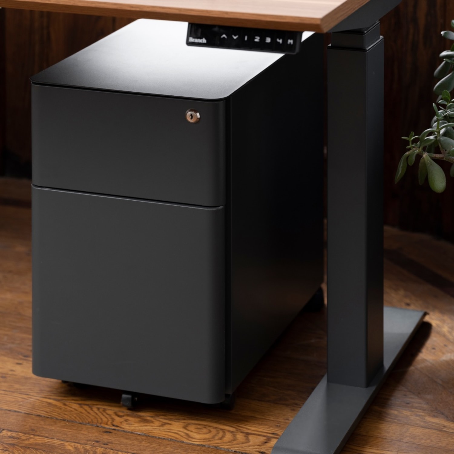 Branch Furniture Small 20inD Vertical 2-Drawer Mobile Filing Cabinet, Charcoal - Image 4