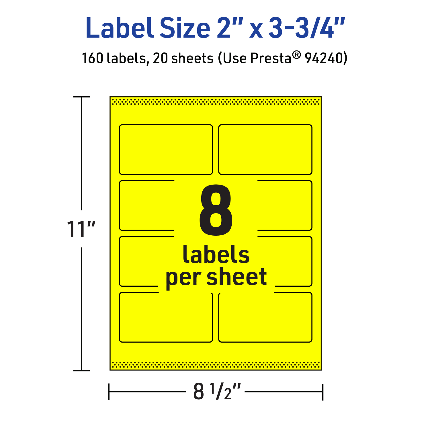 Avery Print-To-The-Edge Labels With Sure Feed Technology And Easy Peel, 94240-NYP20, Rectangle, 2in x 3-3/4in, Matte Neon Yellow, Pack of 160 - Image 6