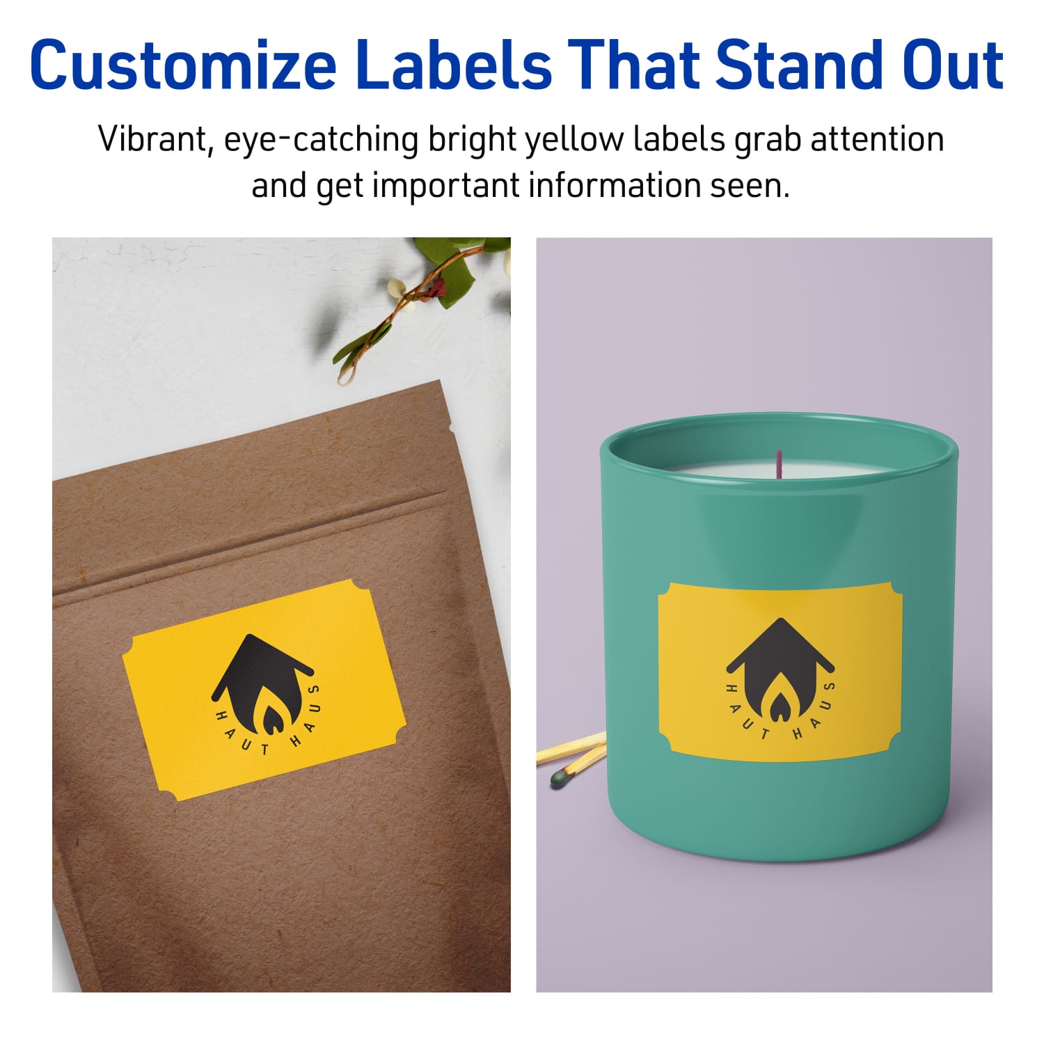 Avery Print-To-The-Edge Labels With Sure Feed Technology, 94267-BYP10, Rectangle Scalloped, 2in x 3in, Matte Bright Yellow, Pack of 80 - Image 4