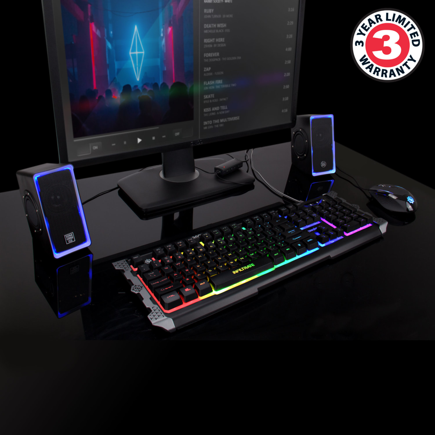 GOgroove SonaVERSE 2.0 Speaker System - 7 W RMS - Black - Desktop - 120 Hz to 20 kHz - USB - Image 3
