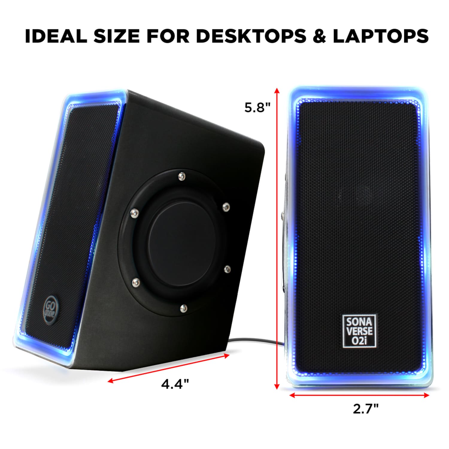 GOgroove SonaVERSE 2.0 Speaker System - 7 W RMS - Black - Desktop - 120 Hz to 20 kHz - USB - Image 6