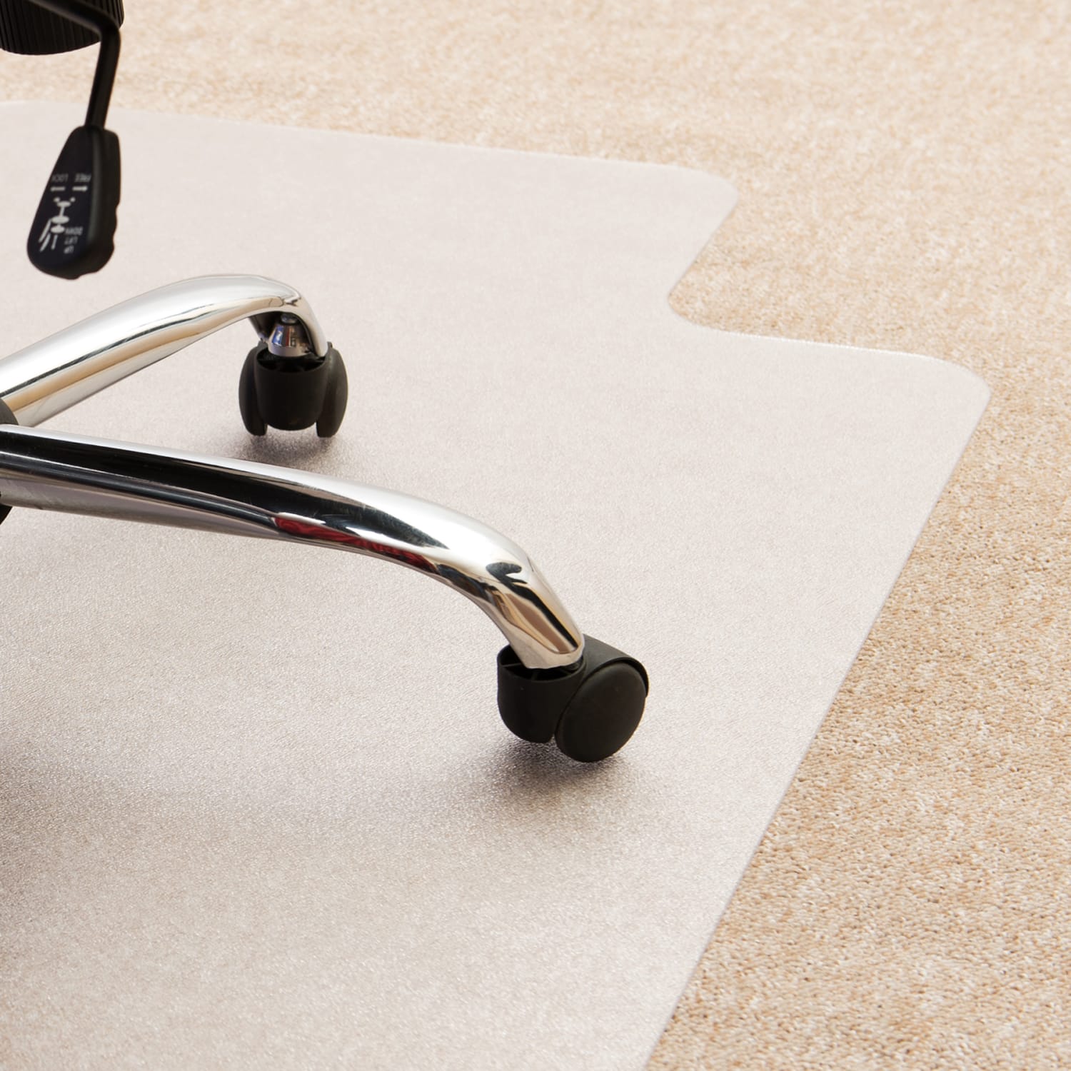 Floortex Cleartex Enhanced Polymer Lipped Chair Mat for Carpets up to 3/8in, 48in x 51in, Clear - Image 3