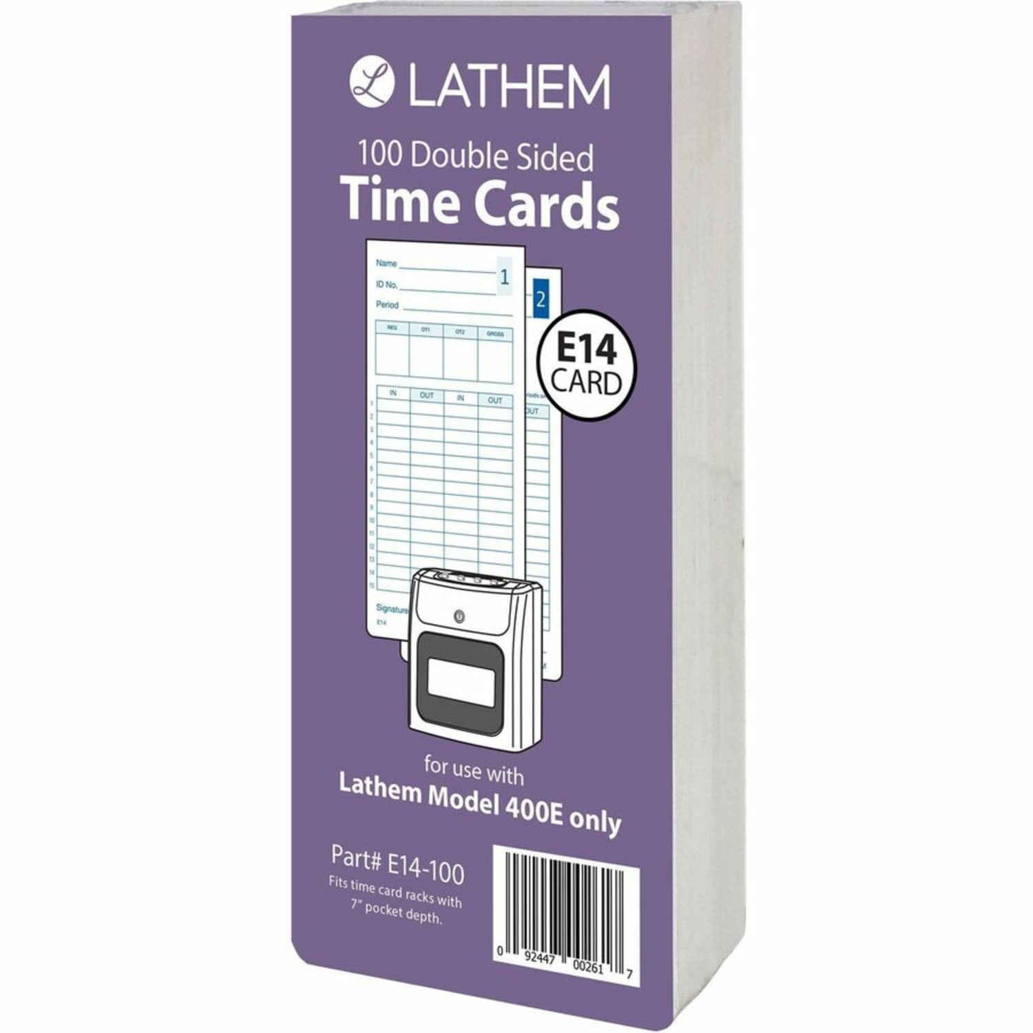 Lathem Model 400E Double Sided Time Cards - Double Sided Sheet - Blue Print Color - 1 Pack - Image 4