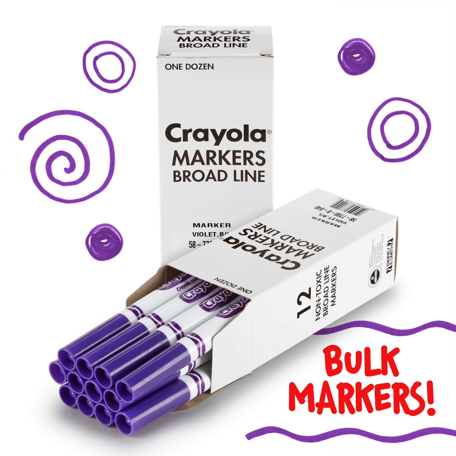 Crayola Bulk Markers, Conical Tip, Violet (Purple), 12 Per Pack, Set Of 3 Packs - Image 5