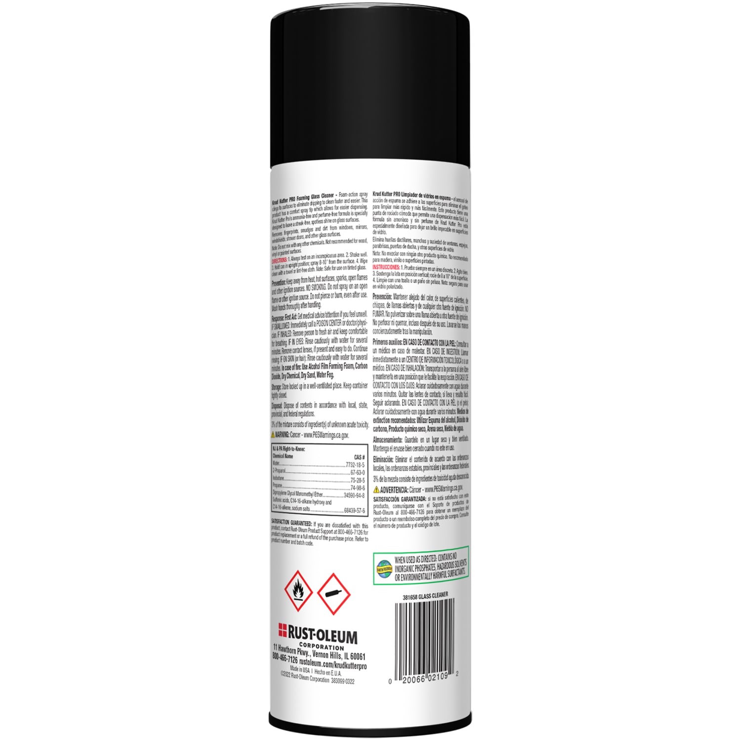 Krud Kutter Pro Glass Cleaner, Foaming Aerosol, 20 Oz, Pack Of 12 Cans - Image 3