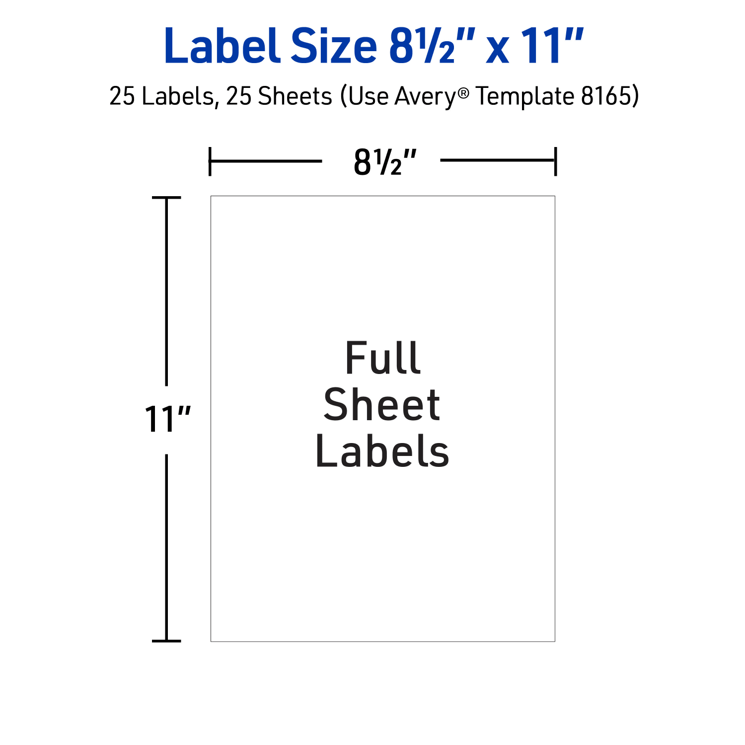 Avery Permanent Full-Sheet Labels, 8165, Inkjet, 8 1/2in x 11in, White, Box Of 25 - Image 6