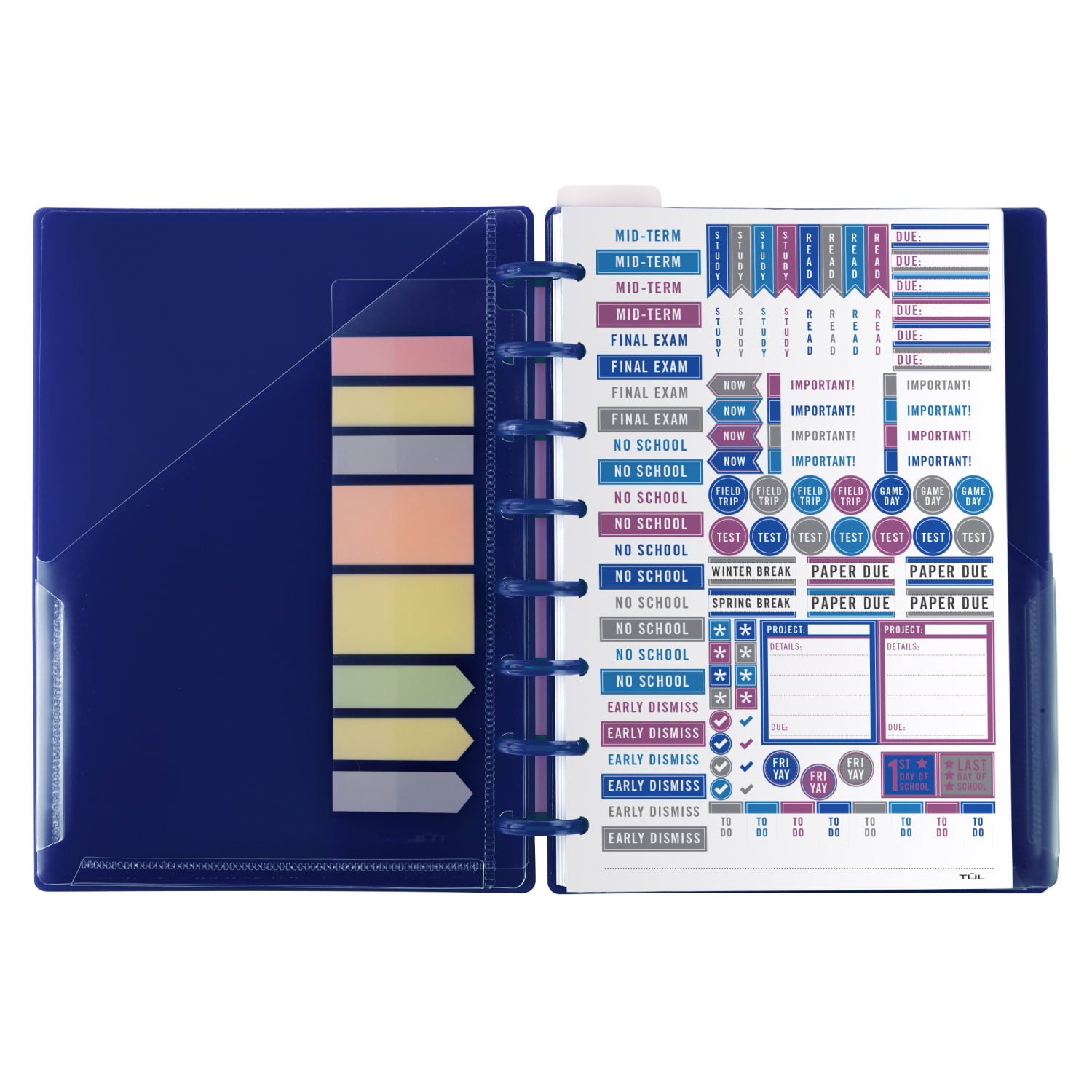 2026-2027 TUL Discbound Weekly/Monthly Student Planner, Junior Size, Blue, July To June - Image 3
