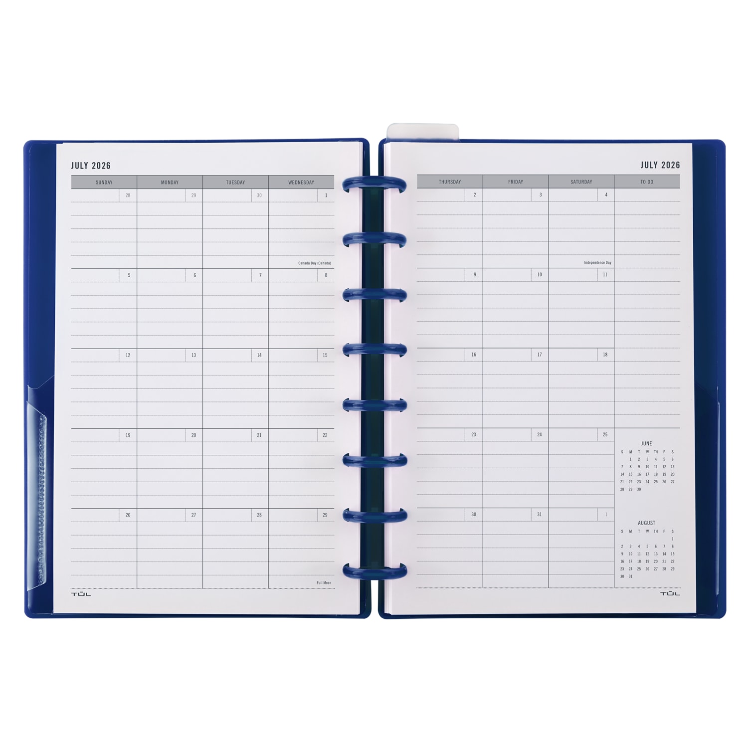 2026-2027 TUL Discbound Weekly/Monthly Student Planner, Junior Size, Blue, July To June - Image 4