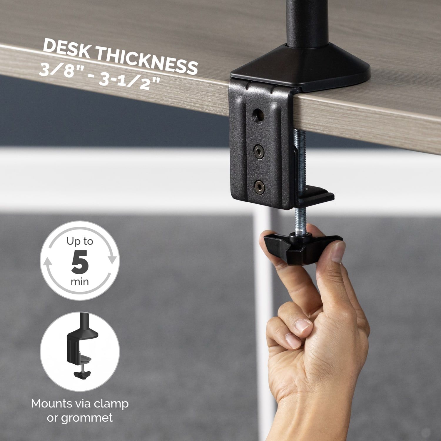 Fellowes Reflex Single Monitor Arm For Monitors Up To 32in, 17-1/2inH x 4-5/8inW x 16-5/8inD, Black - Image 5