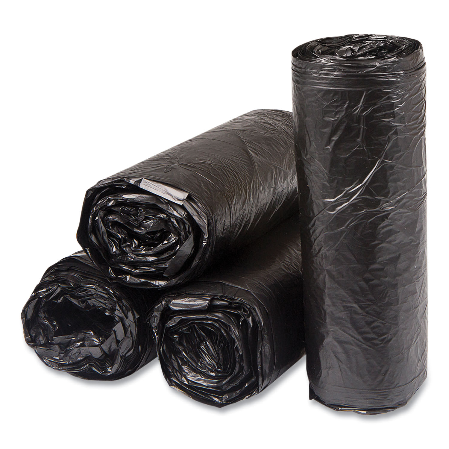 Inteplast Group High-Density Commercial Can Liners, 16 gal, 6 mic, 24in x 33in, Black, Interleaved Roll, 50 Bags/Roll, 20 Rolls/Carton - Image 3