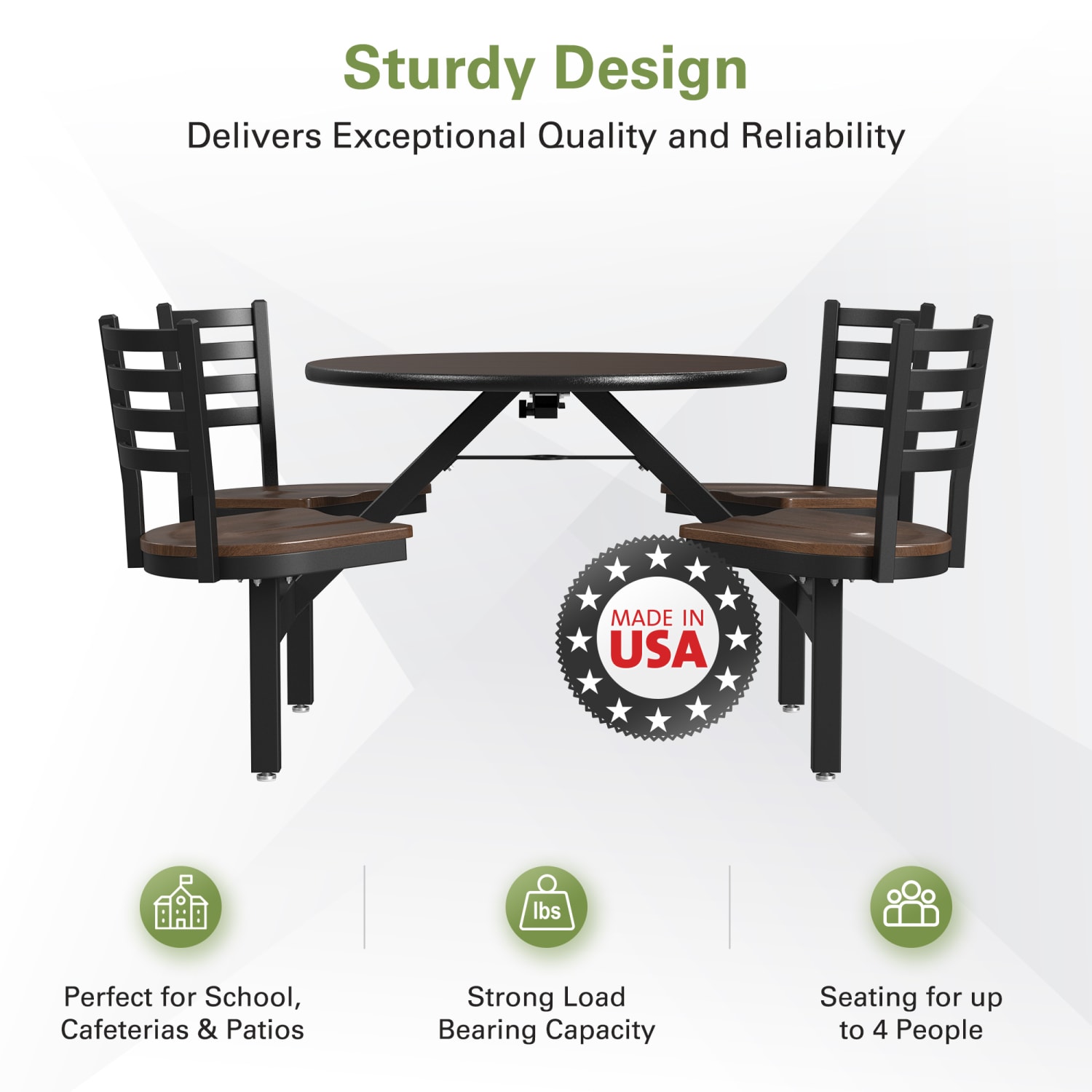 Palmer Hamilton Covey Indoor Cluster Table With 4 Seats, 29in x 54in, Montana Walnut/Walnut - Image 5