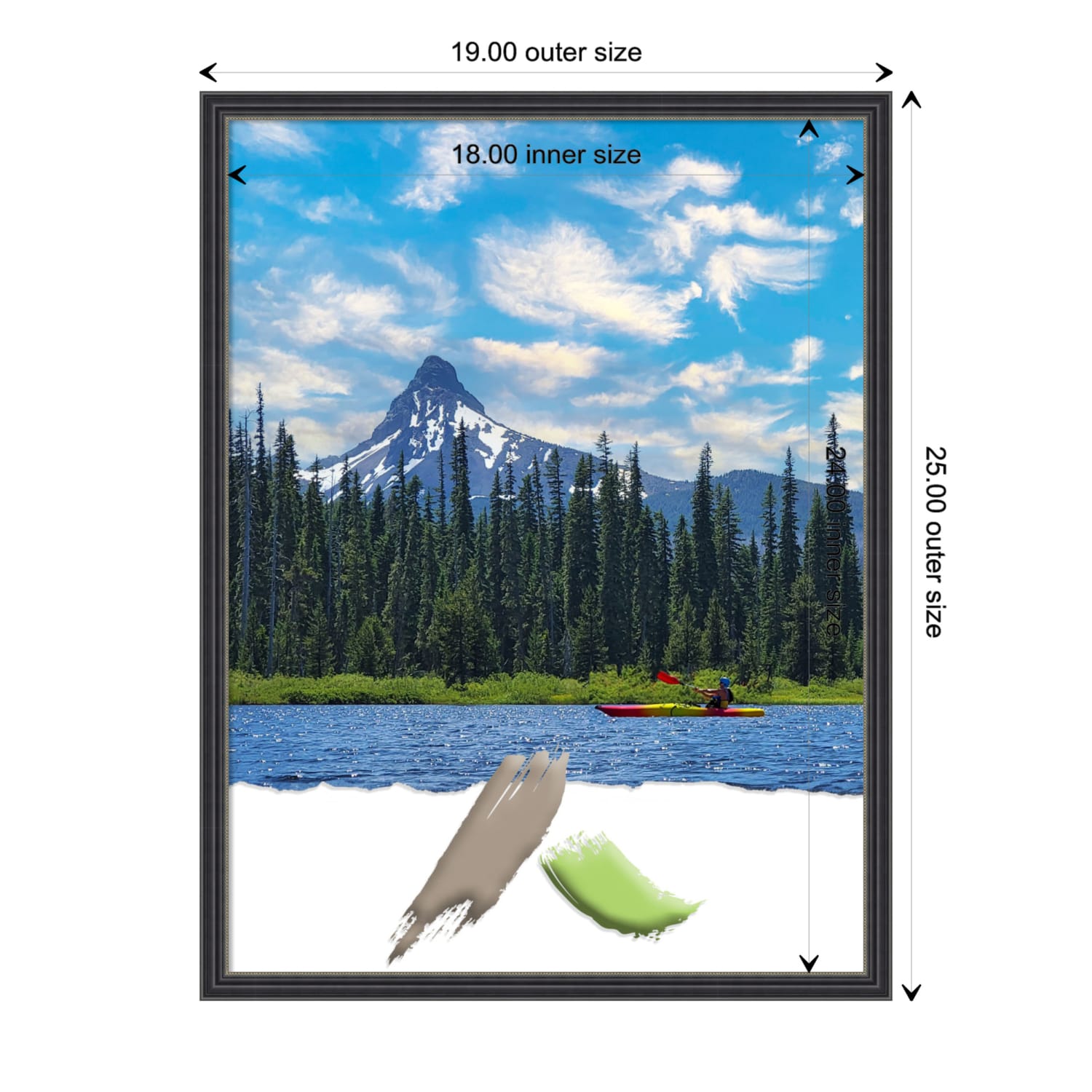 Amanti Art Narrow Wood Picture Frame, Opening Size 18in x 24in, 19in x 25in, Stylish Black - Image 5